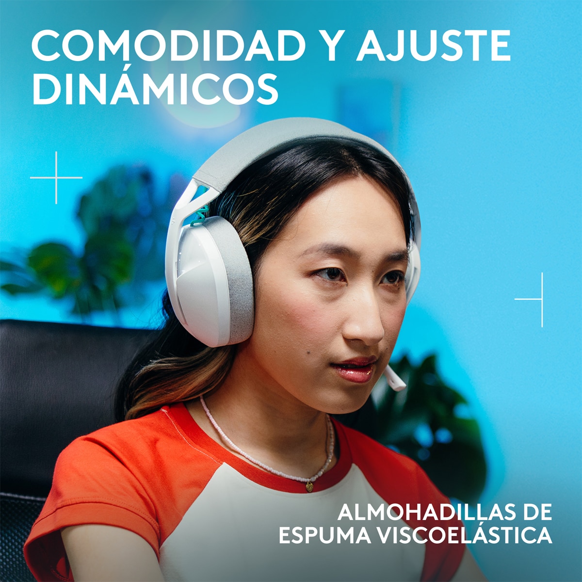 Auriculares de diadema con micrófono para Gaming Logitech 321 LightSpeed Blanco-2