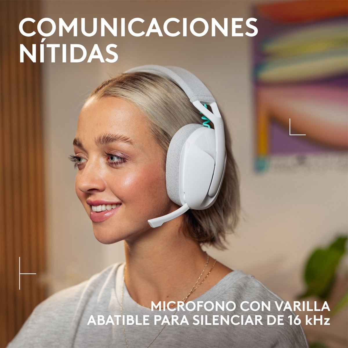 Auriculares de diadema con micrófono para Gaming Logitech 321 LightSpeed Blanco-3