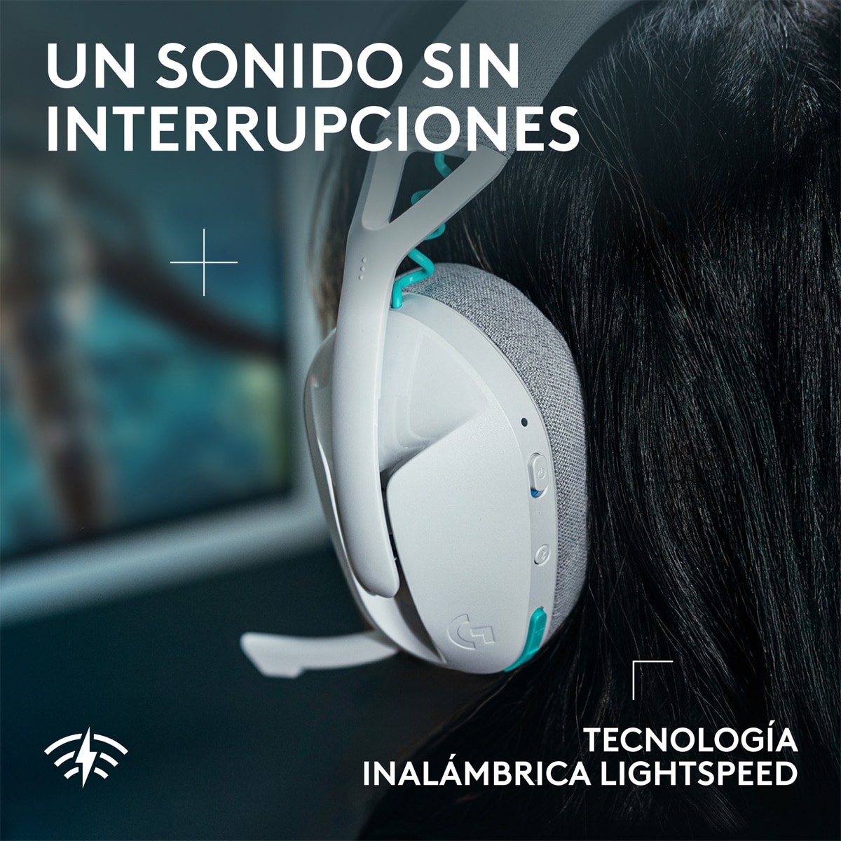 Auriculares de diadema con micrófono para Gaming Logitech 321 LightSpeed Blanco-4