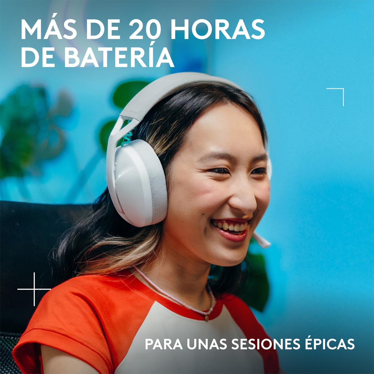 Auriculares de diadema con micrófono para Gaming Logitech 321 LightSpeed Blanco-7