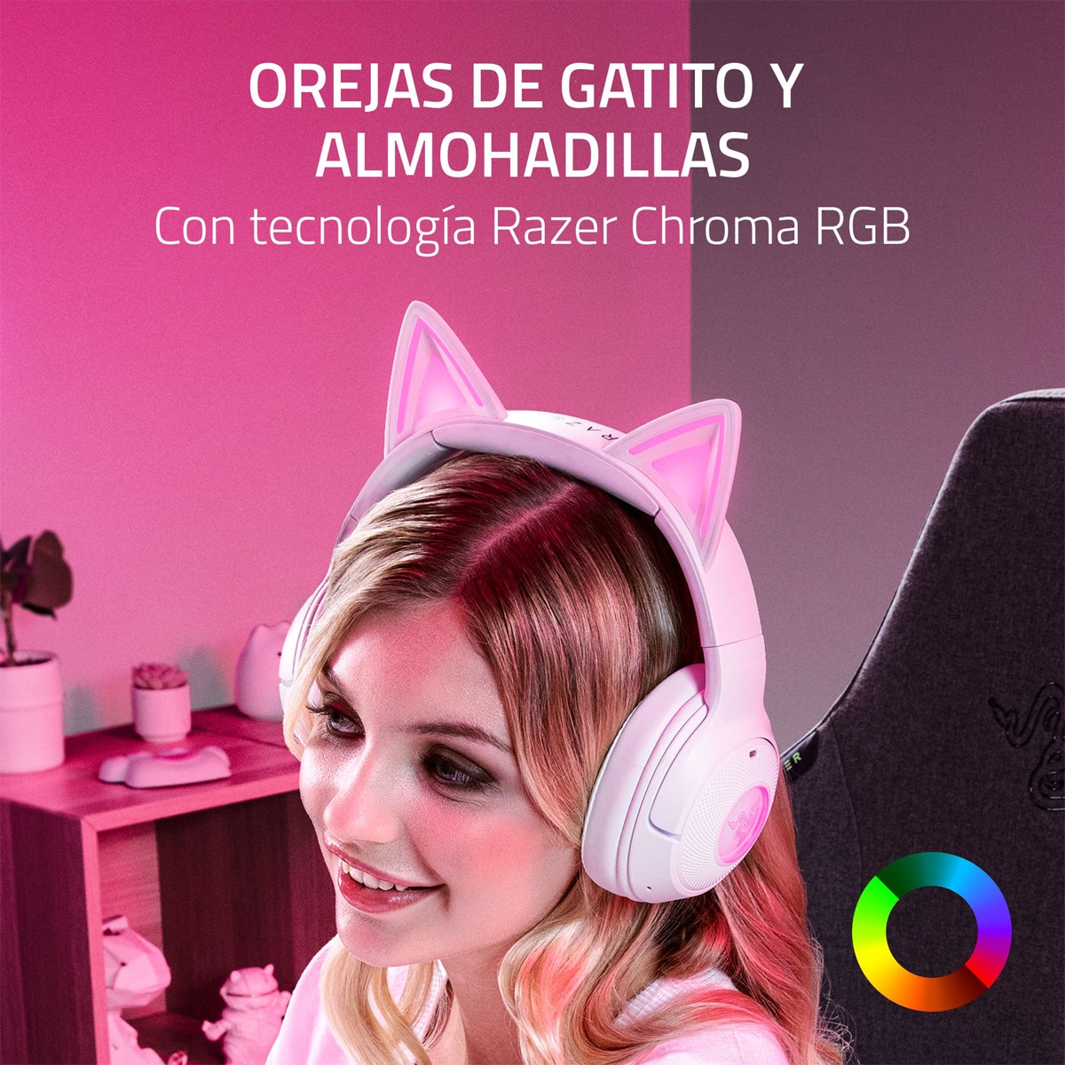 Auriculares Gaming Razer Kraken Kitty V2 Blanco · El Corte Inglés