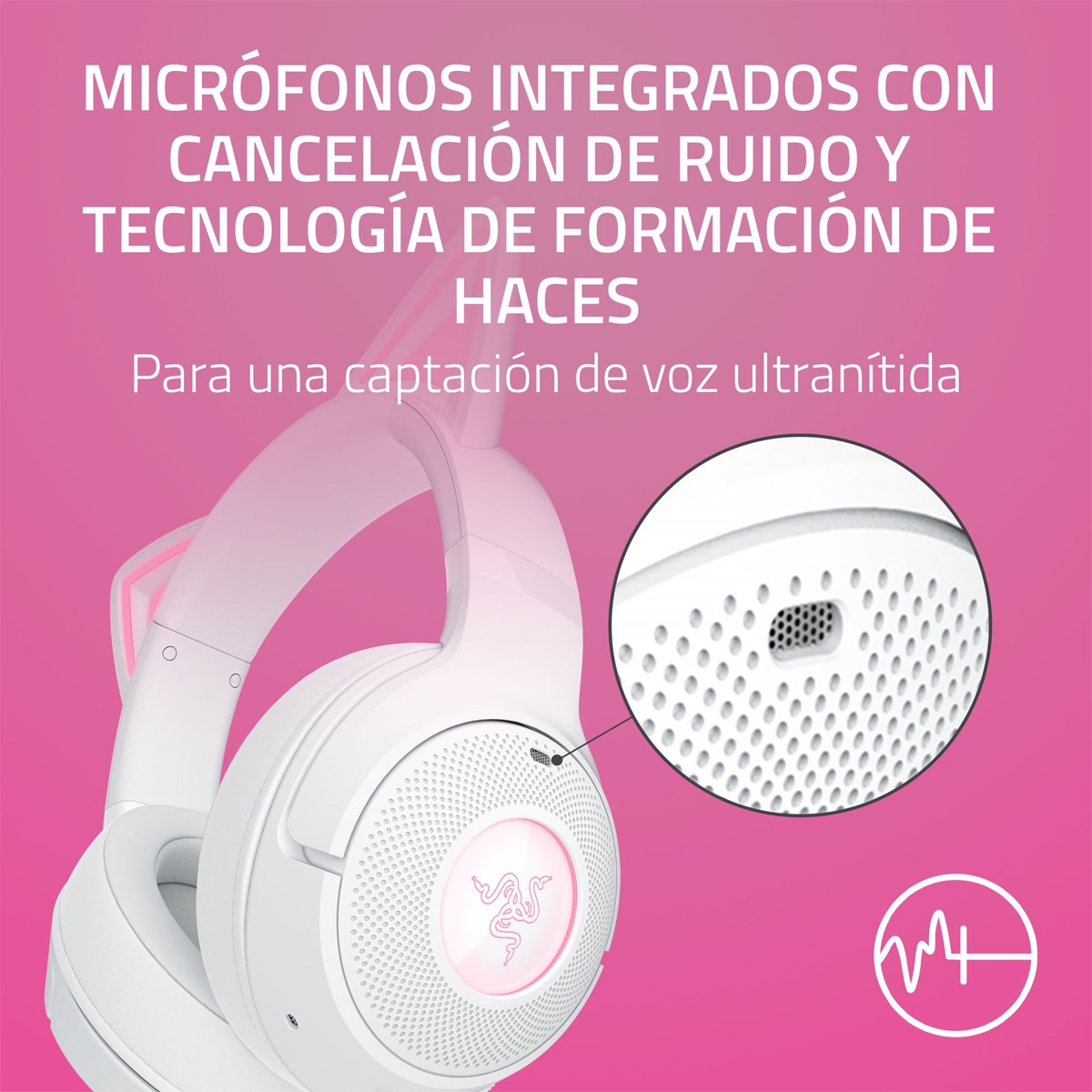 Auriculares Gaming Razer Kraken Kitty V2 Blanco · El Corte Inglés