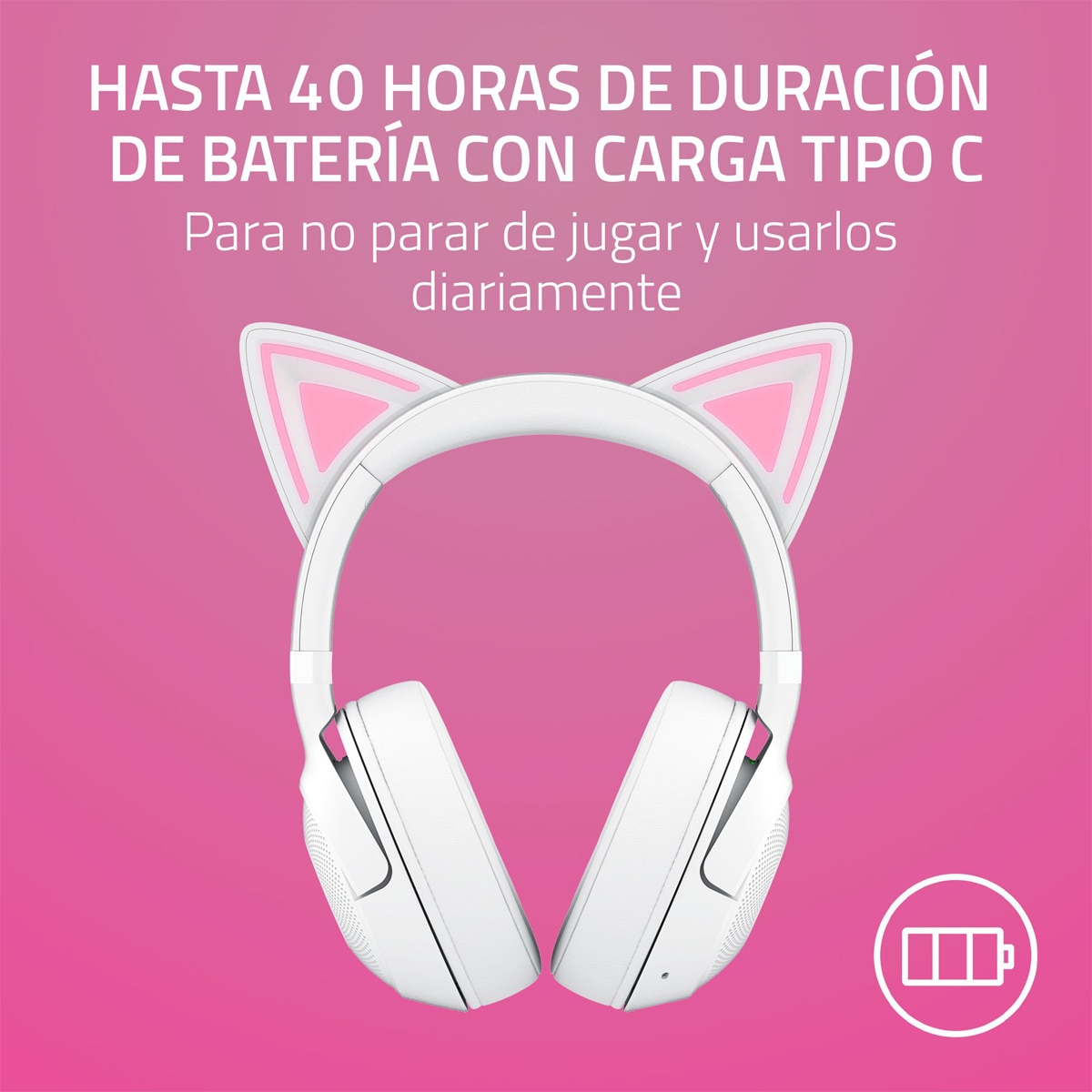 Auriculares Gaming Razer Kraken Kitty V2 Blanco · El Corte Inglés