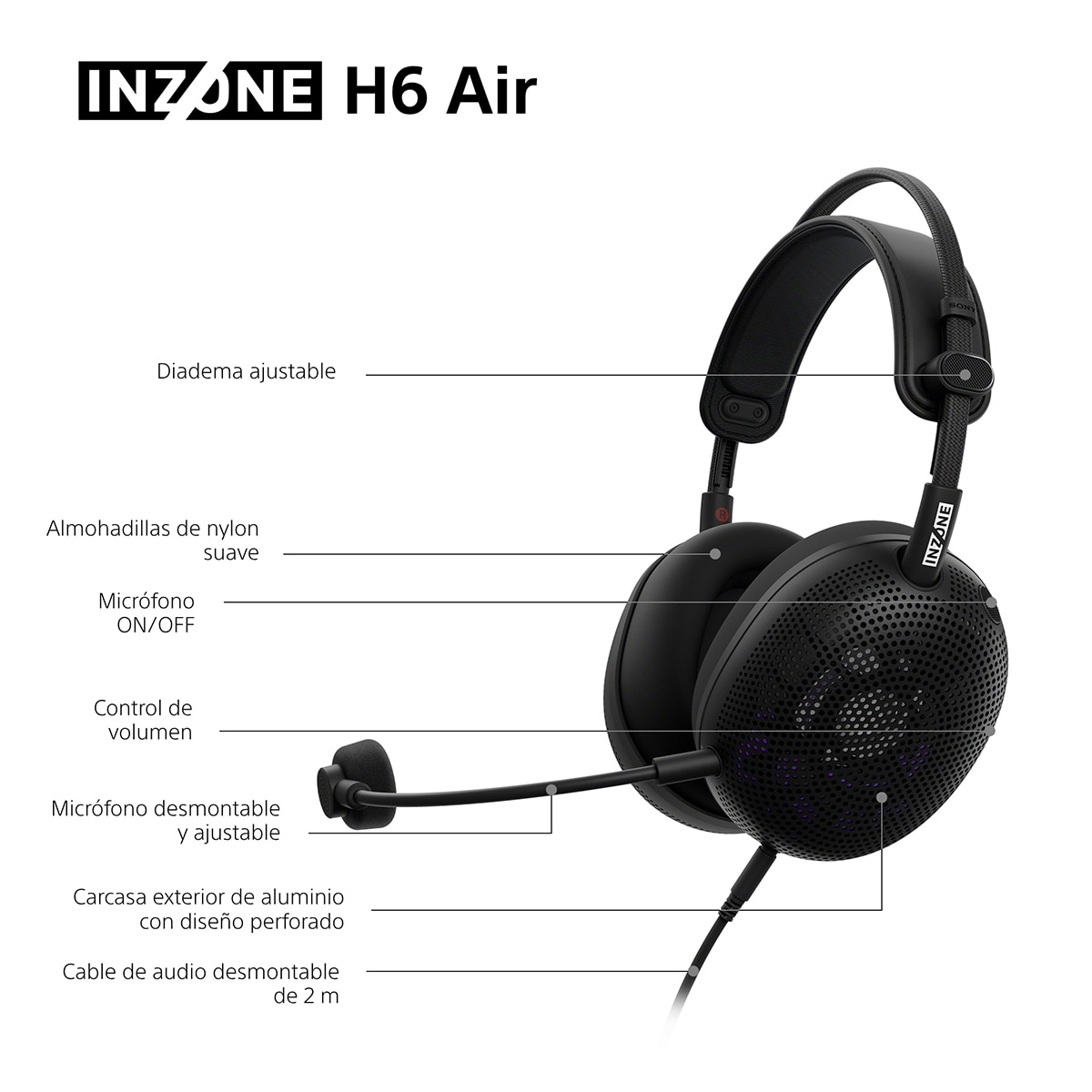 Auricular Gaming con micrófono Sony Inzone H6 Air - Negro Negro-12