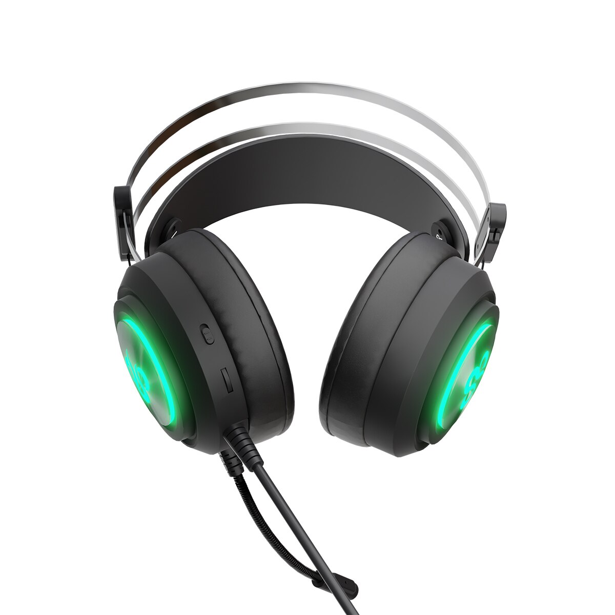 Auriculares de diadema Gaming Newskill Drakain V2 con RGB cíclico y micrófono flexible - Negro Negro-2