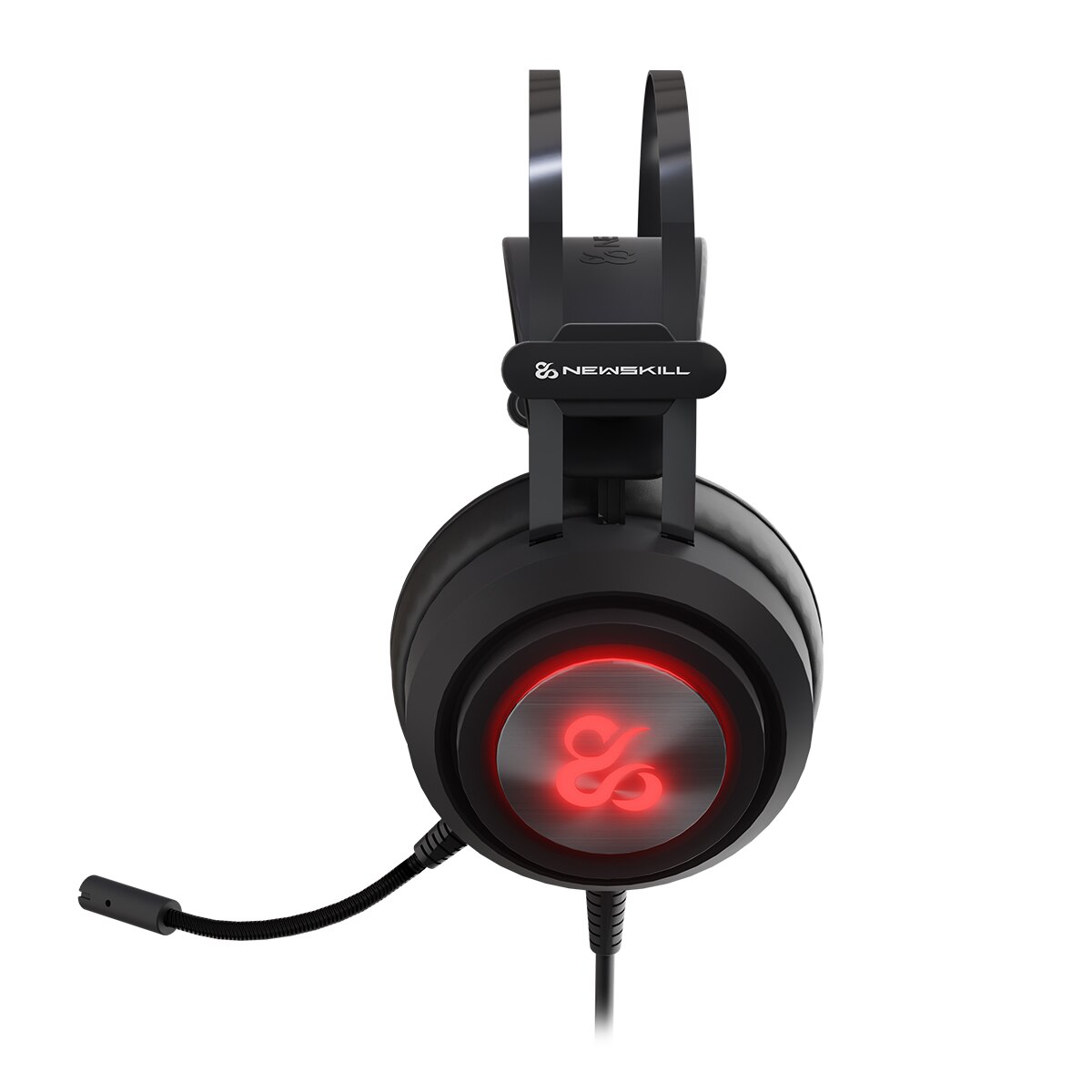 Auriculares de diadema Gaming Newskill Drakain V2 con RGB cíclico y micrófono flexible - Negro Negro-5