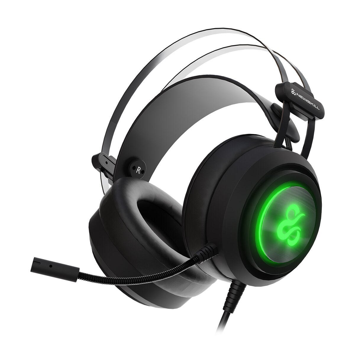 Auriculares de diadema Gaming Newskill Drakain V2 con RGB cíclico y micrófono flexible - Negro Negro-7