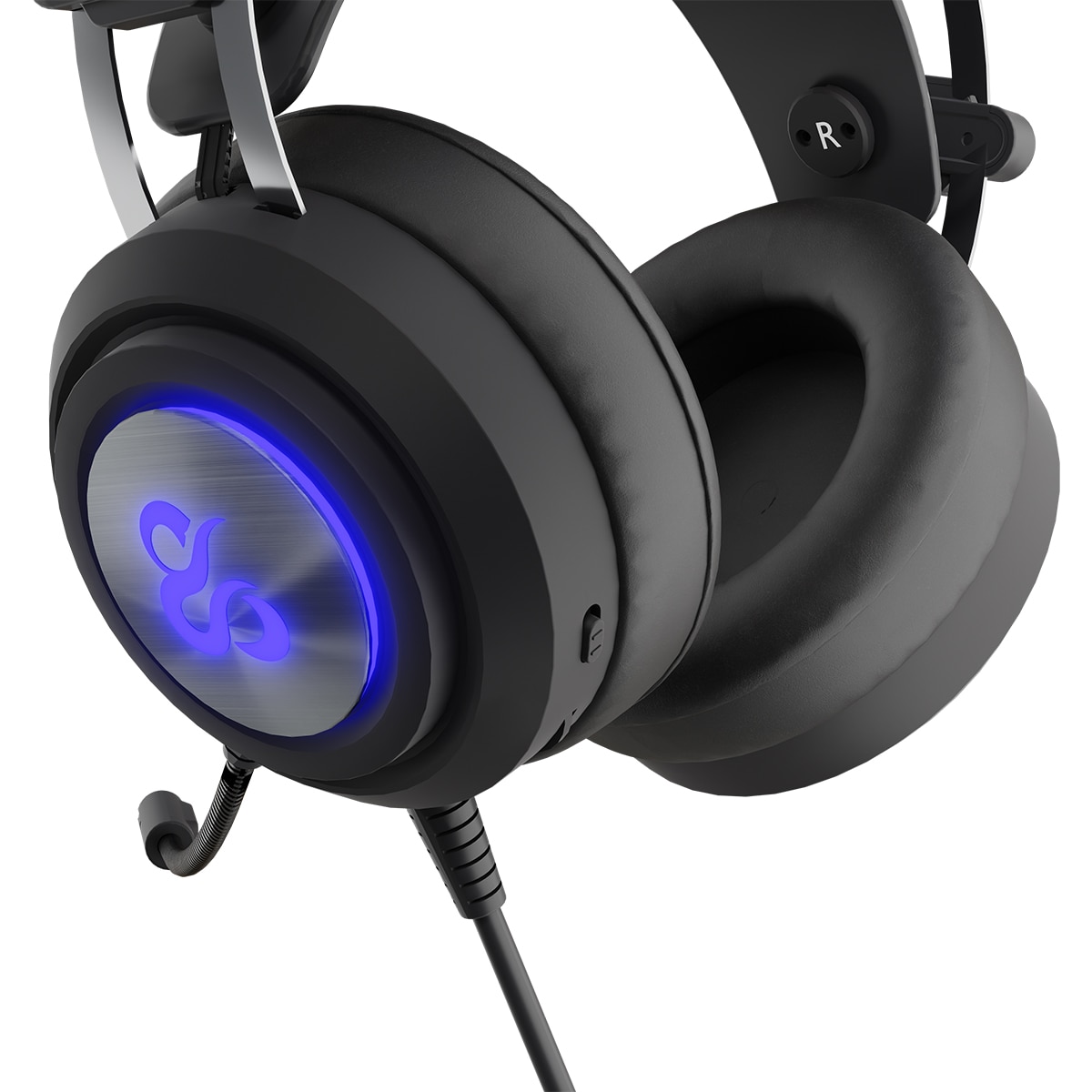 Auriculares de diadema Gaming Newskill Drakain V2 con RGB cíclico y micrófono flexible - Negro Negro-8