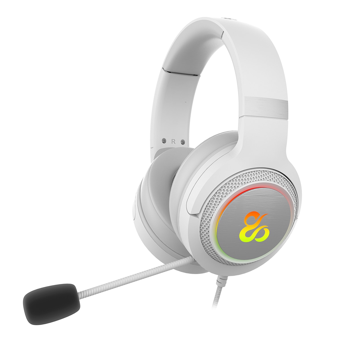 Auriculares de diadema Gaming Newskill Sobek 7.1 V2 con sonido virtual 7.1 e iluminación RGB - Marfil Marfil-1