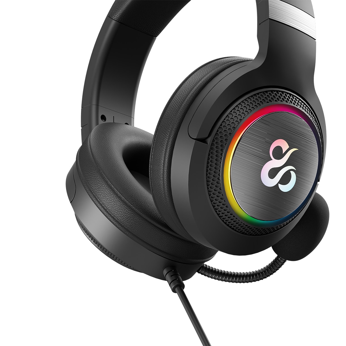 Auriculares de diadema Gaming Newskill Sobek 7.1 V2 con sonido virtual 7.1 e iluminación RGB - Negro Negro-3