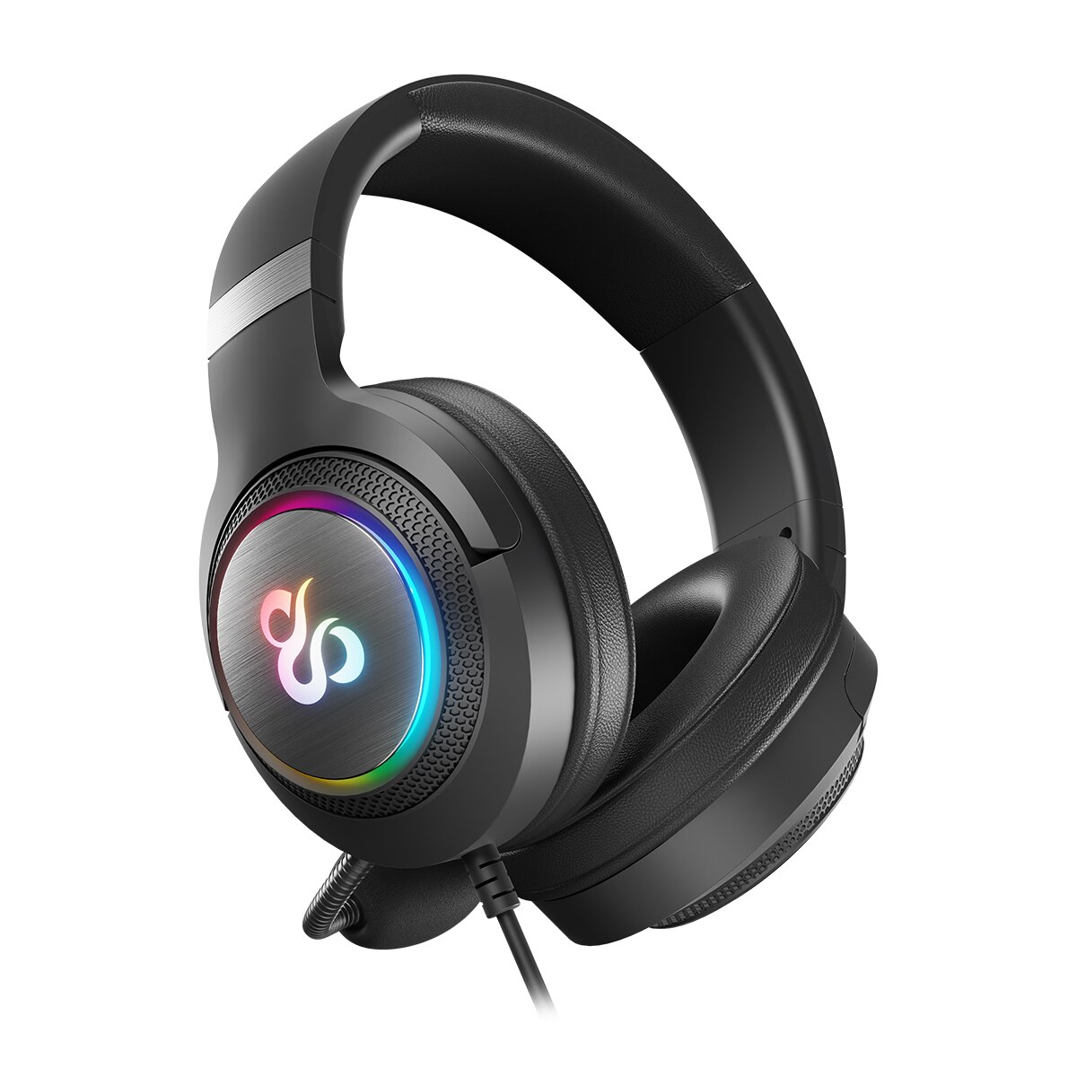 Auriculares de diadema Gaming Newskill Sobek 7.1 V2 con sonido virtual 7.1 e iluminación RGB - Negro Negro-5