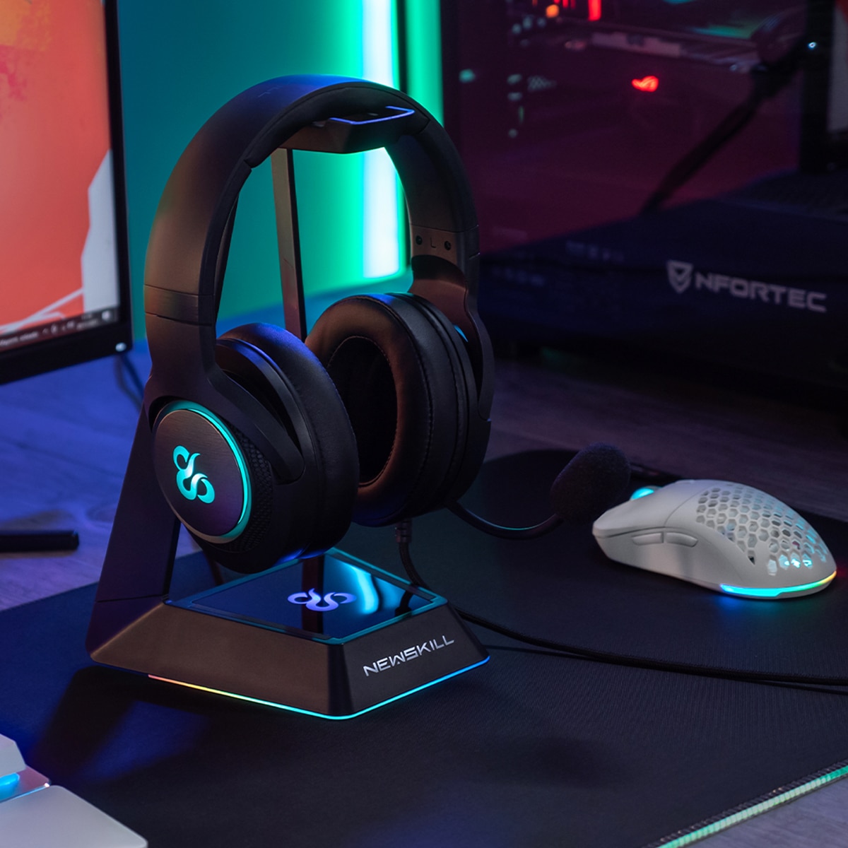 Auriculares de diadema Gaming Newskill Sobek 7.1 V2 con sonido virtual 7.1 e iluminación RGB - Negro Negro-6