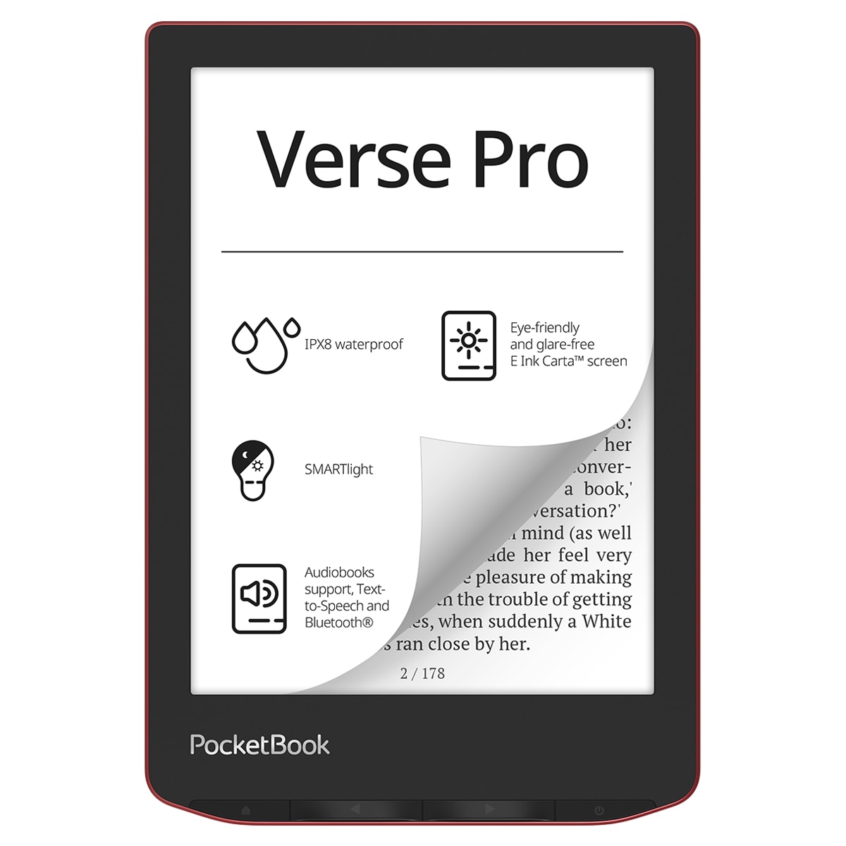 e-Reader Pocketbook Verse Pro Passion Red, 6" E-ink Carta Rojo-1