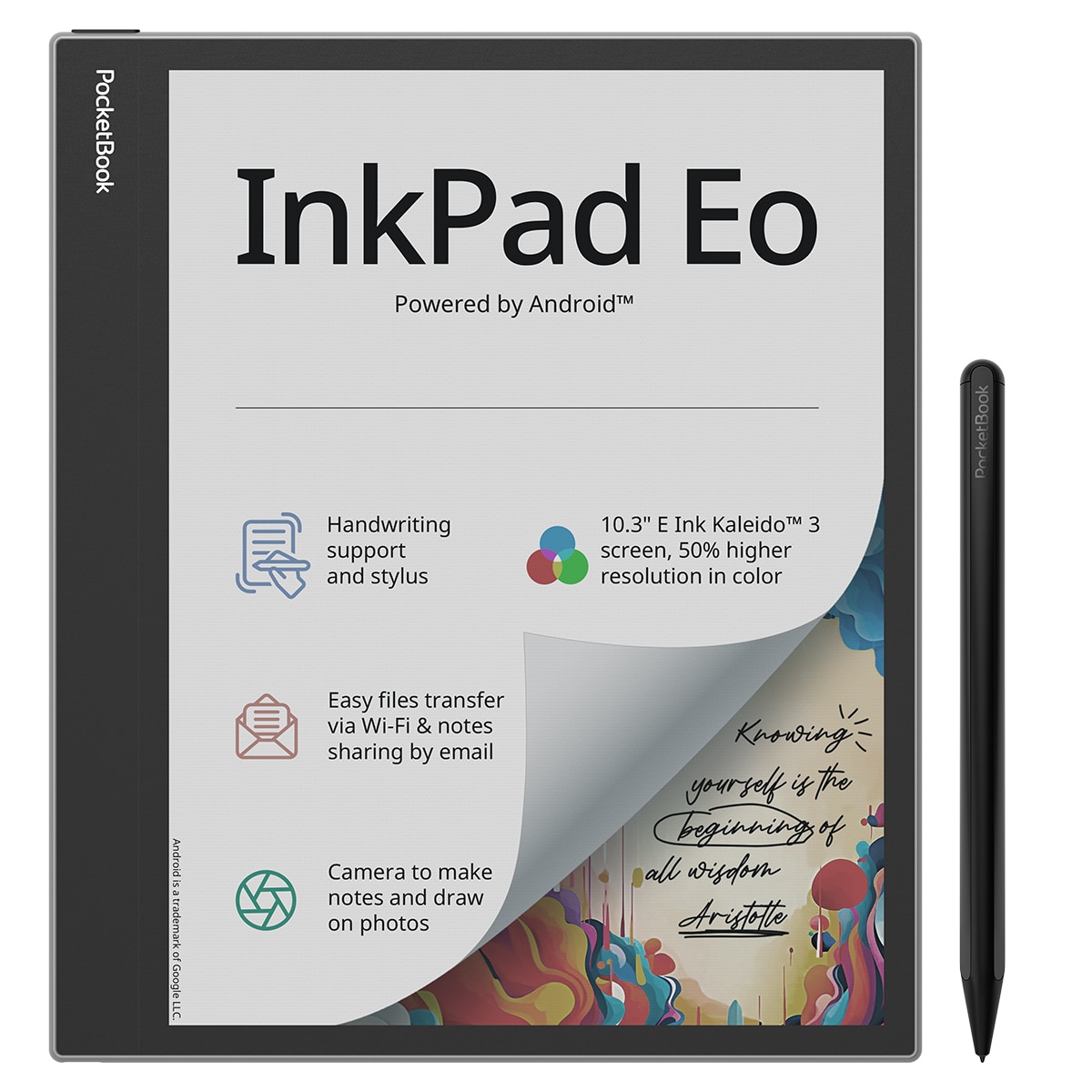e-Reader PocketBook Inkpad Eo Mist Grey 10,3" E-Ink Kaleido 3, Android y cámara integrada Gris niebla-7