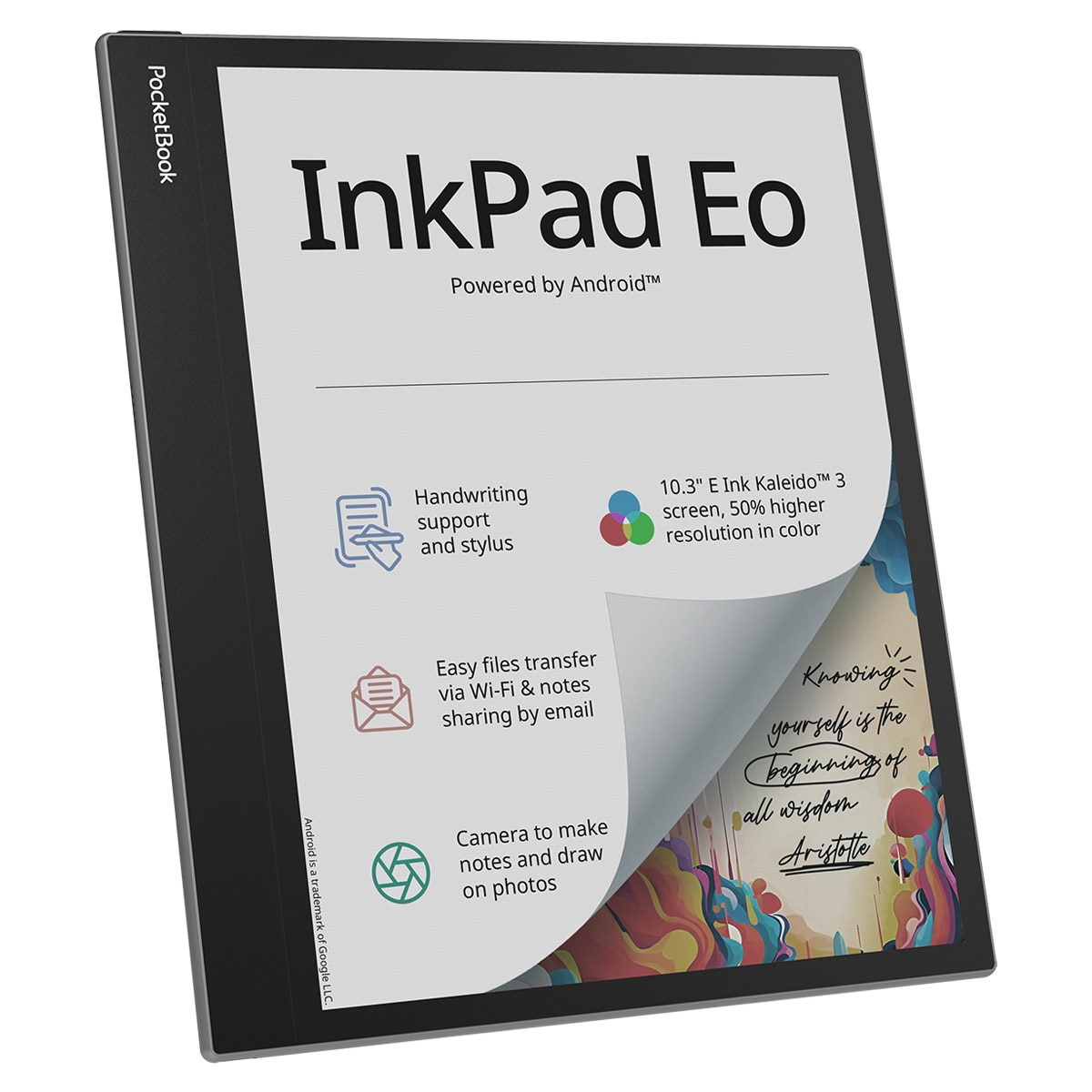 e-Reader PocketBook Inkpad Eo Mist Grey 10,3" E-Ink Kaleido 3, Android y cámara integrada Gris niebla-9