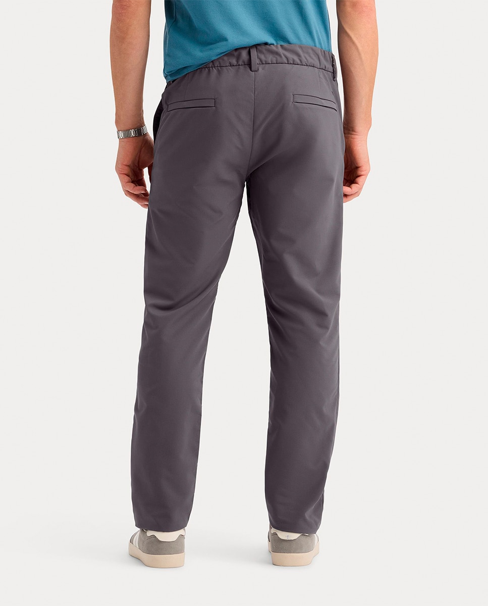 Calças Chino de Tecido Leve e Corte Slim Roxo-2