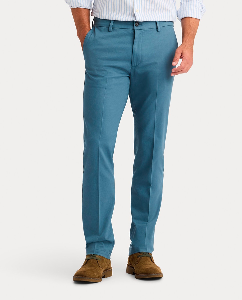 Calças Chino com a Tecnologia Stain Defender Azul-2