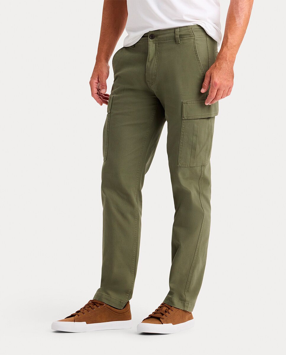 Calças Cargo Compridas Verde-militar-3