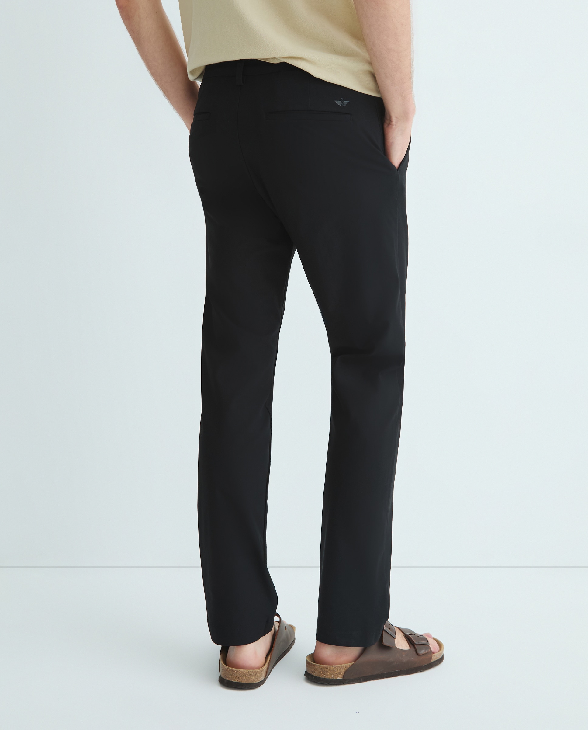 Calças Chino Casual Slim Fit. Preto-3