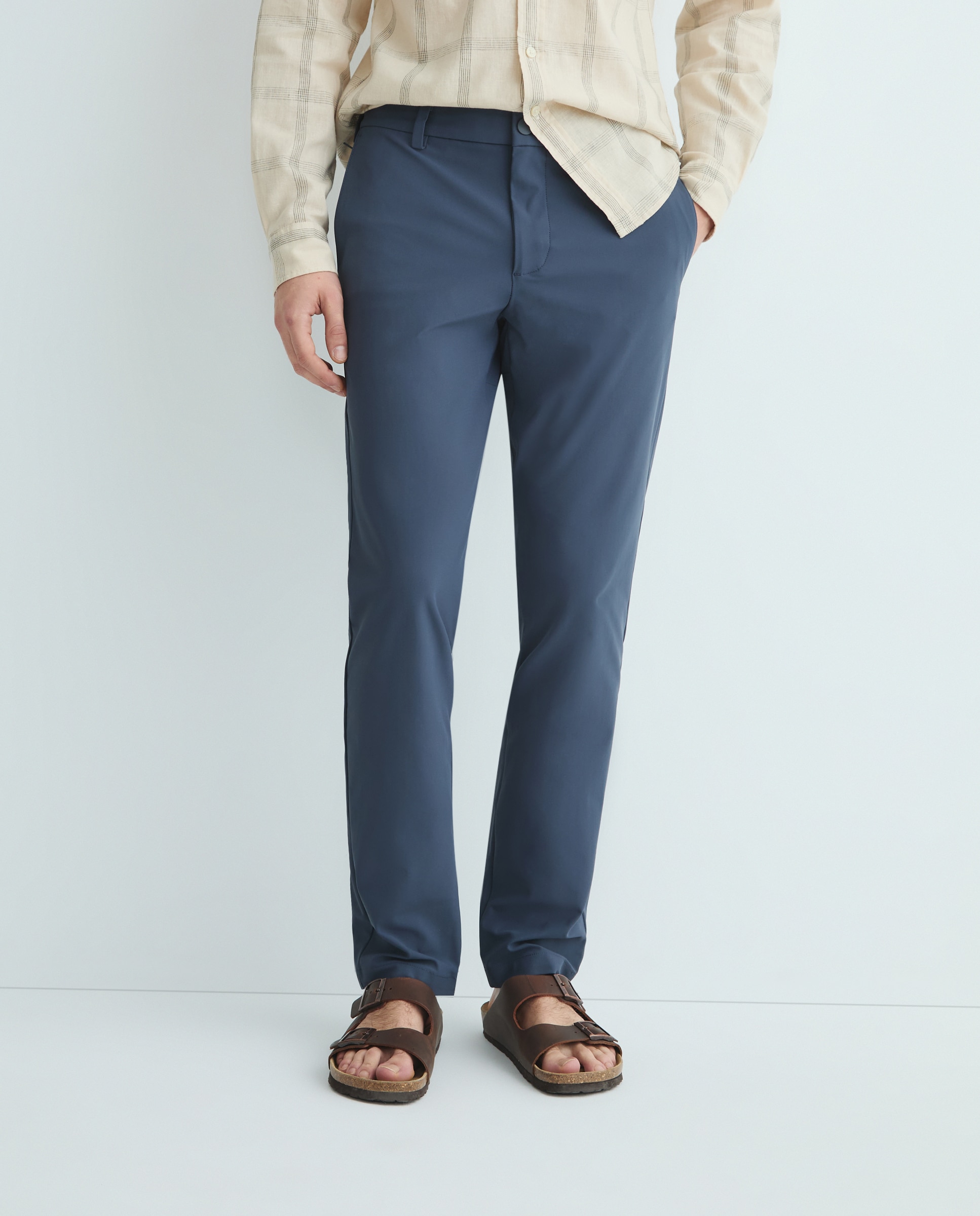 Calças Chino Casual Slim Fit Azul-índigo-2