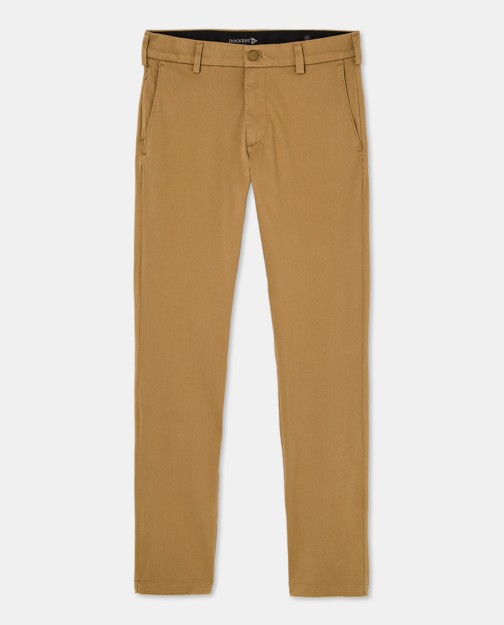 Calças Chino Casual Skinny Fit Bege-5