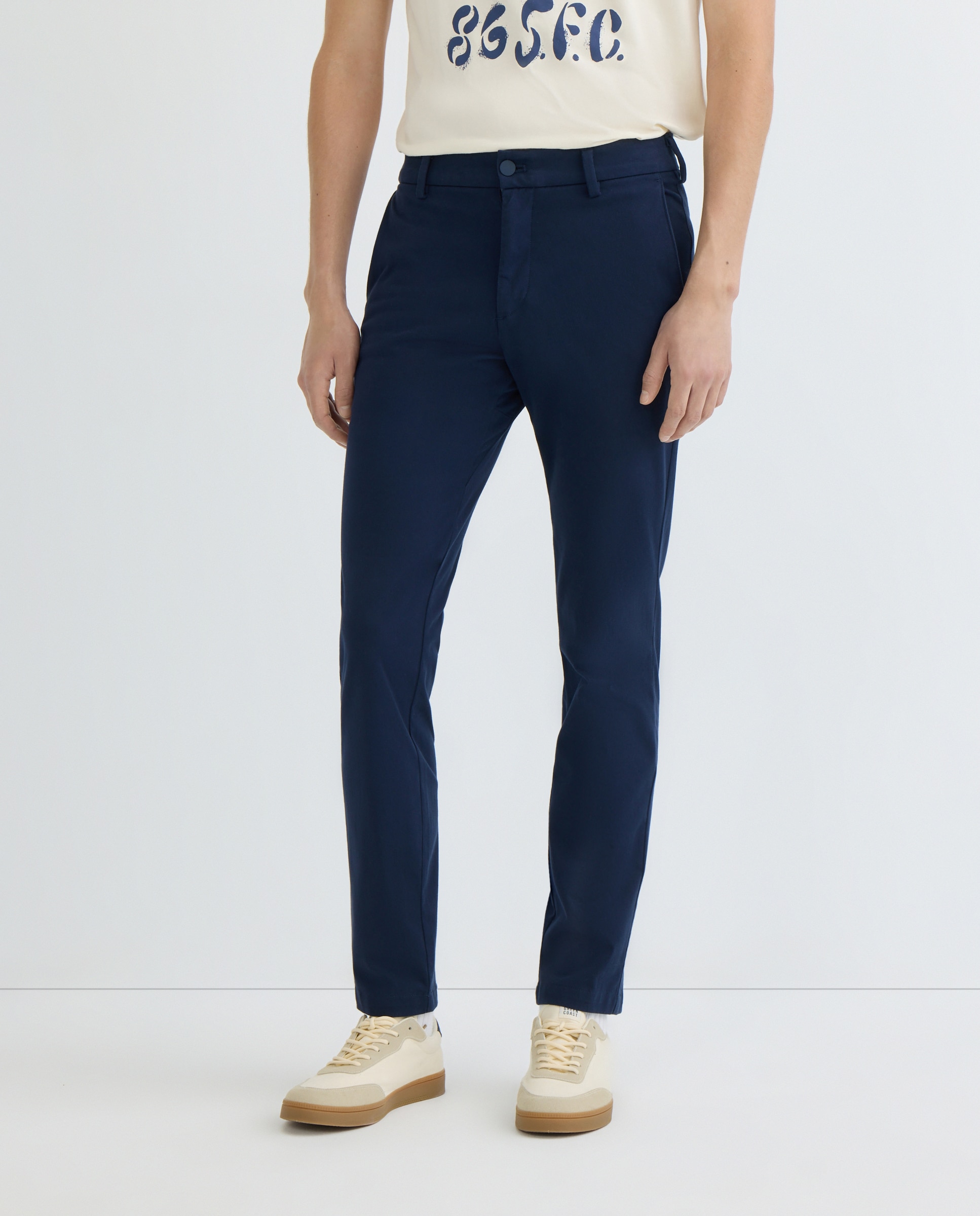 Calças Chino Casual Skinny Fit Azul-marinho-2
