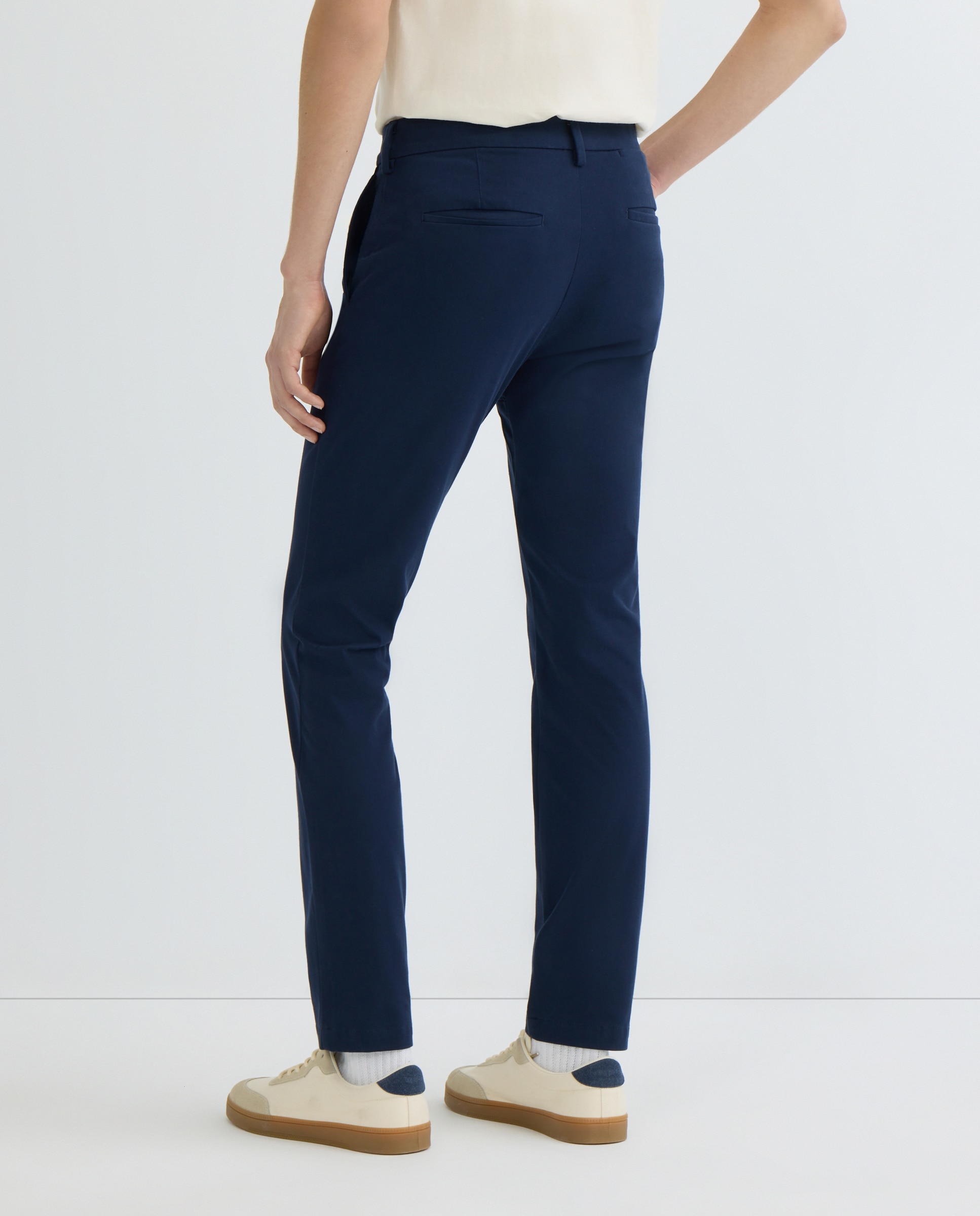 Calças Chino Casual Skinny Fit Azul-marinho-3