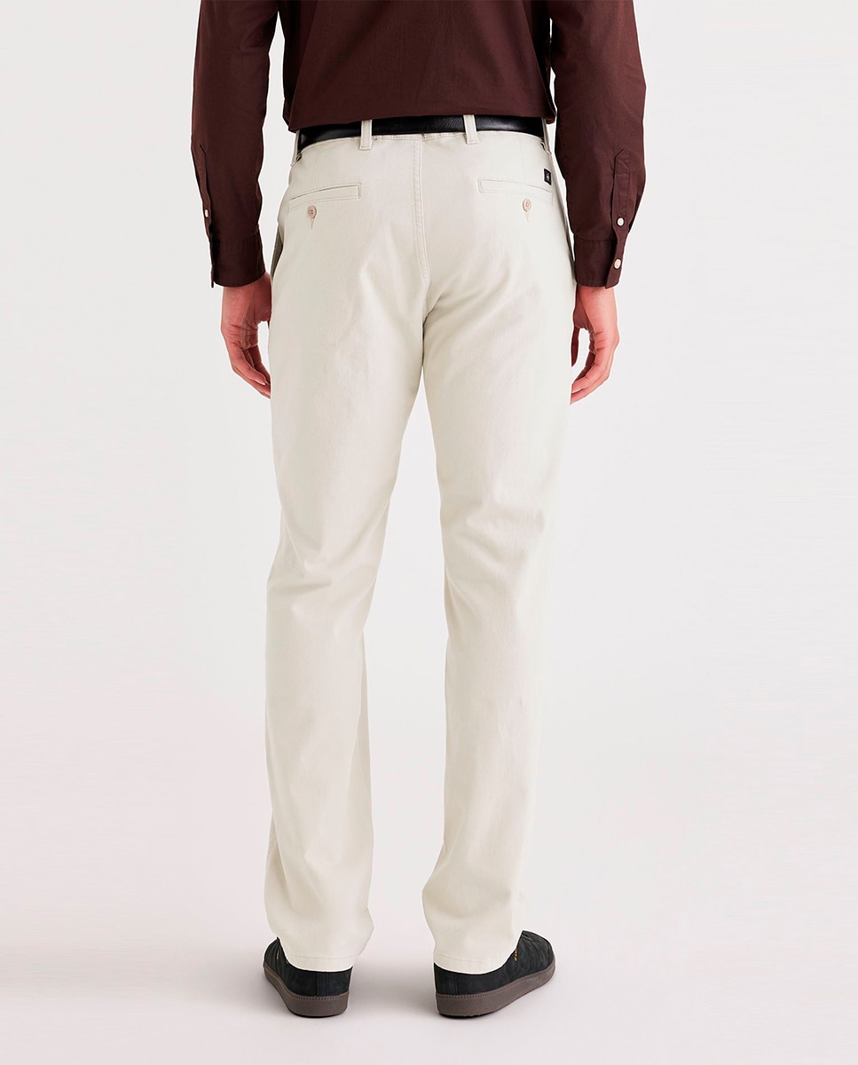 Calças Chino Casual Elásticas Pedra-3