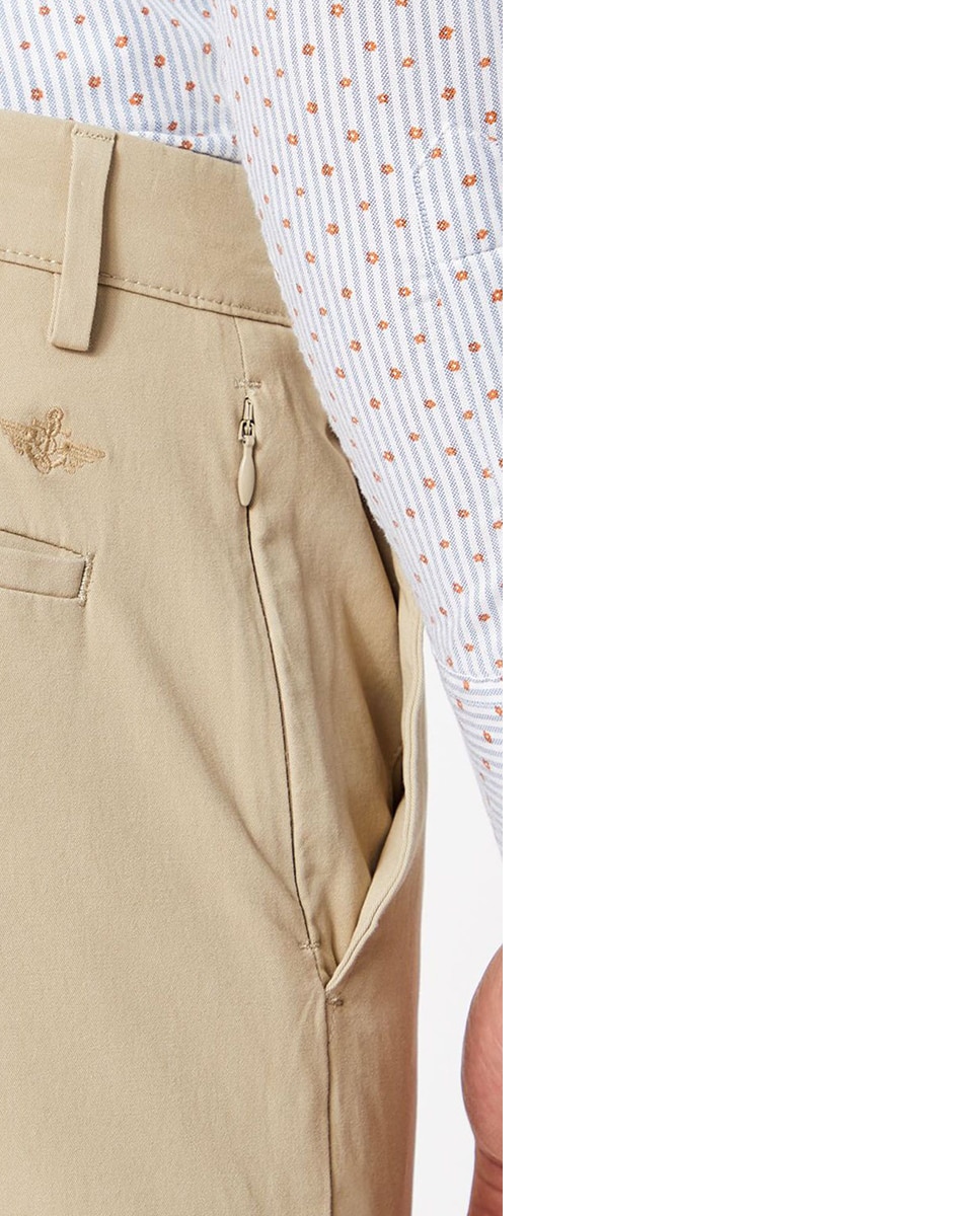 Calças chino de homem Smart 360 Flex slim bege Caqui-6