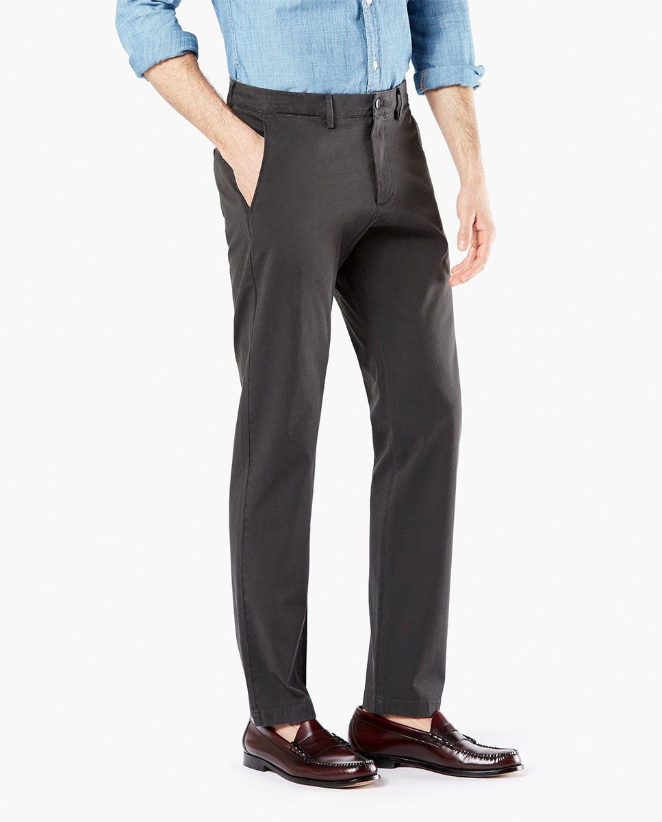 Calças chino de homem Smart 360 Flex slim cinzentas Cinzento-escuro-2