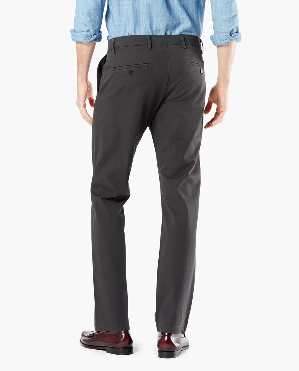 Calças chino de homem Smart 360 Flex slim cinzentas Cinzento-escuro-3