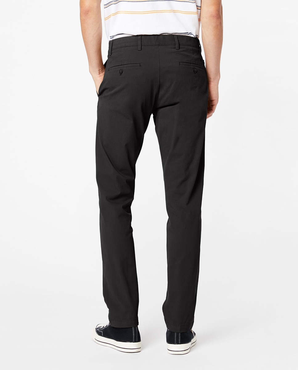 Calças chino de homem Smart 360 Flex slim pretas Preto-3