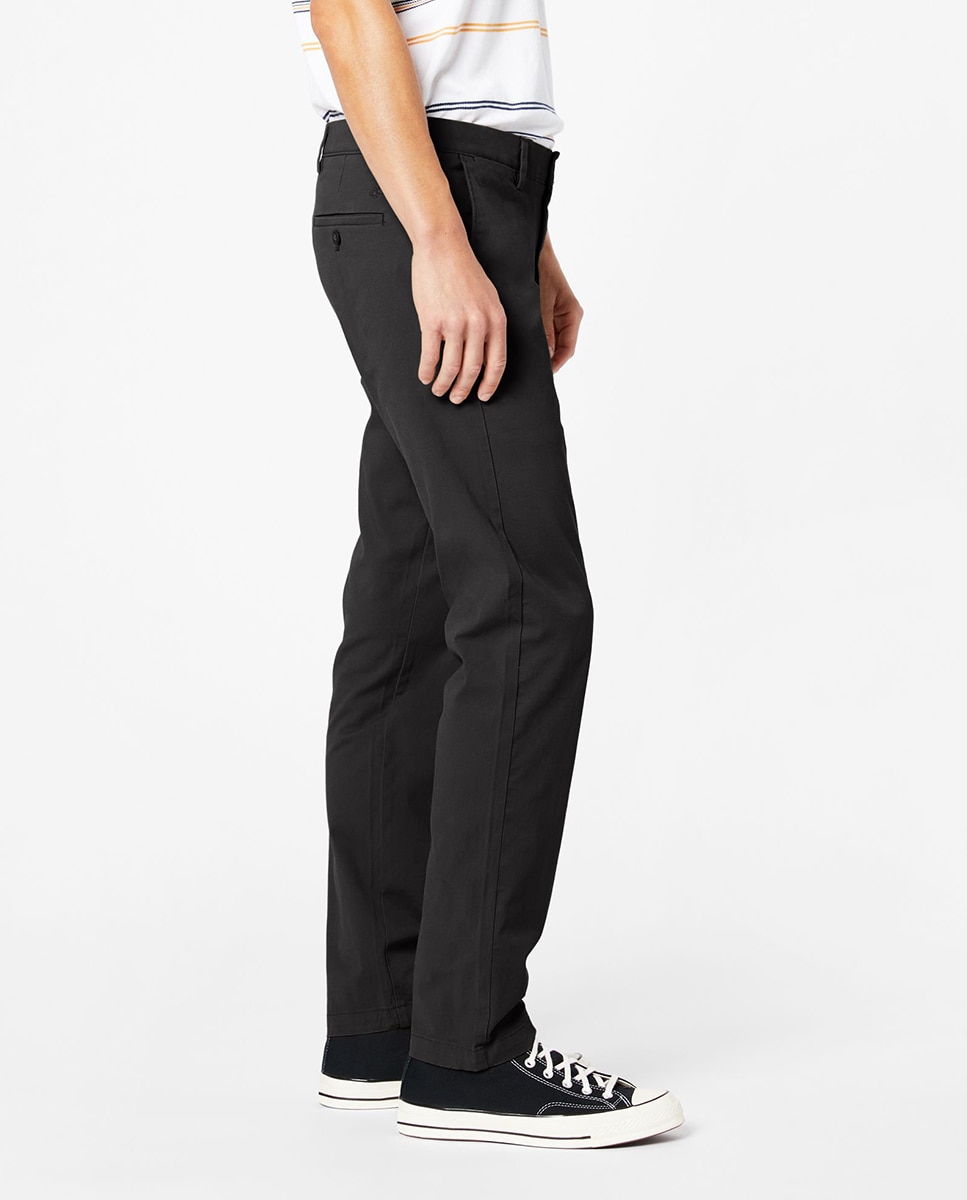 Calças chino de homem Smart 360 Flex slim pretas Preto-4