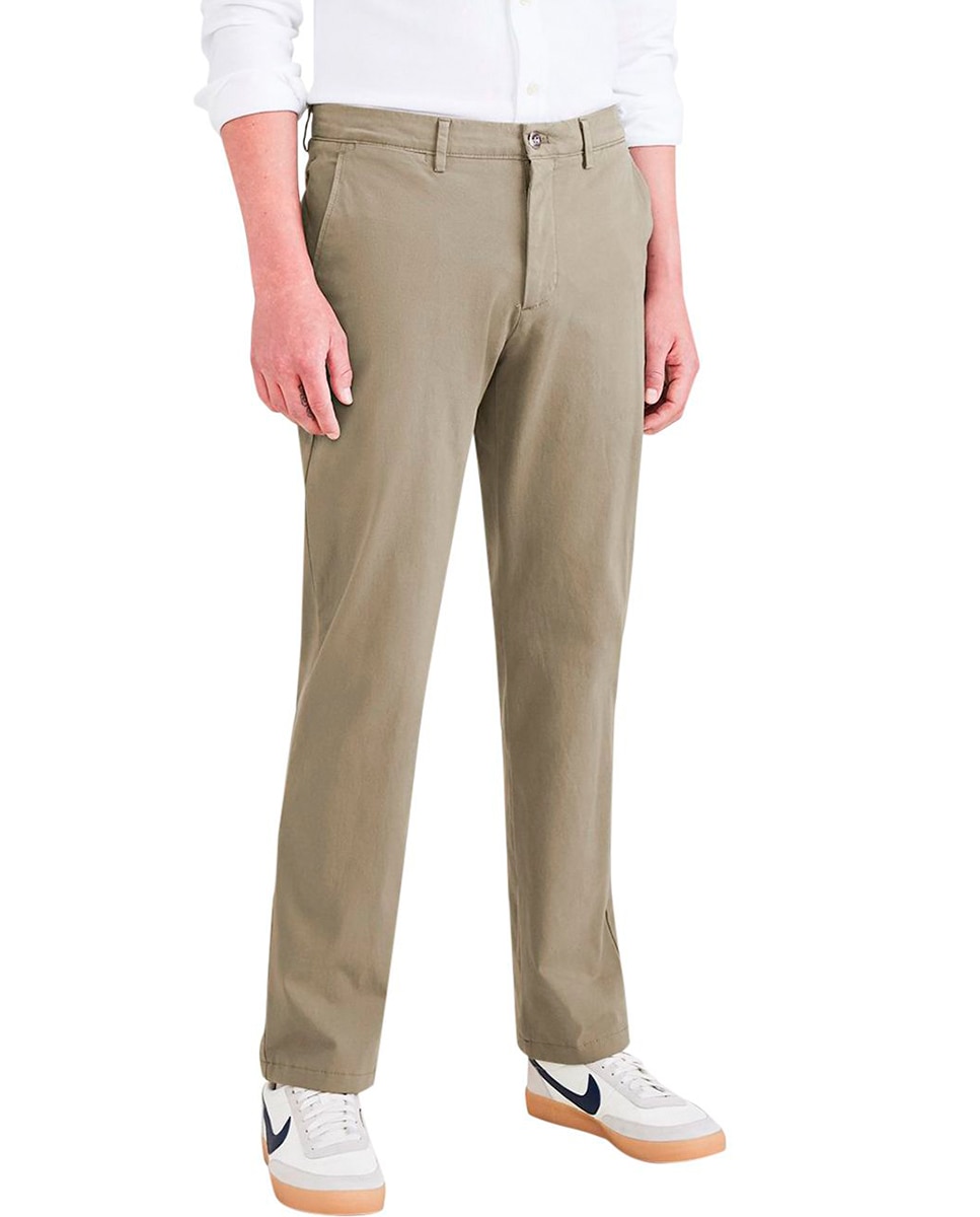 Calças Chino 360 Slim Fit, Estilo Formal Verde-militar-2