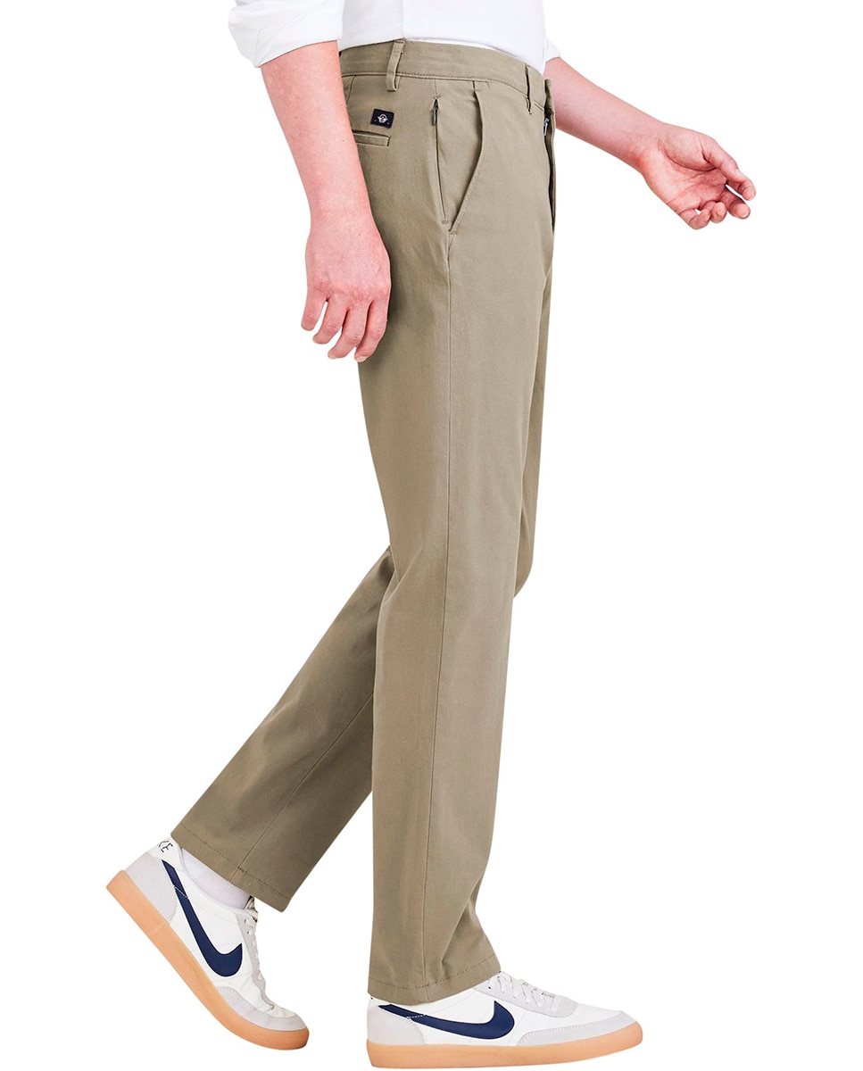 Calças Chino 360 Slim Fit, Estilo Formal Verde-militar-4