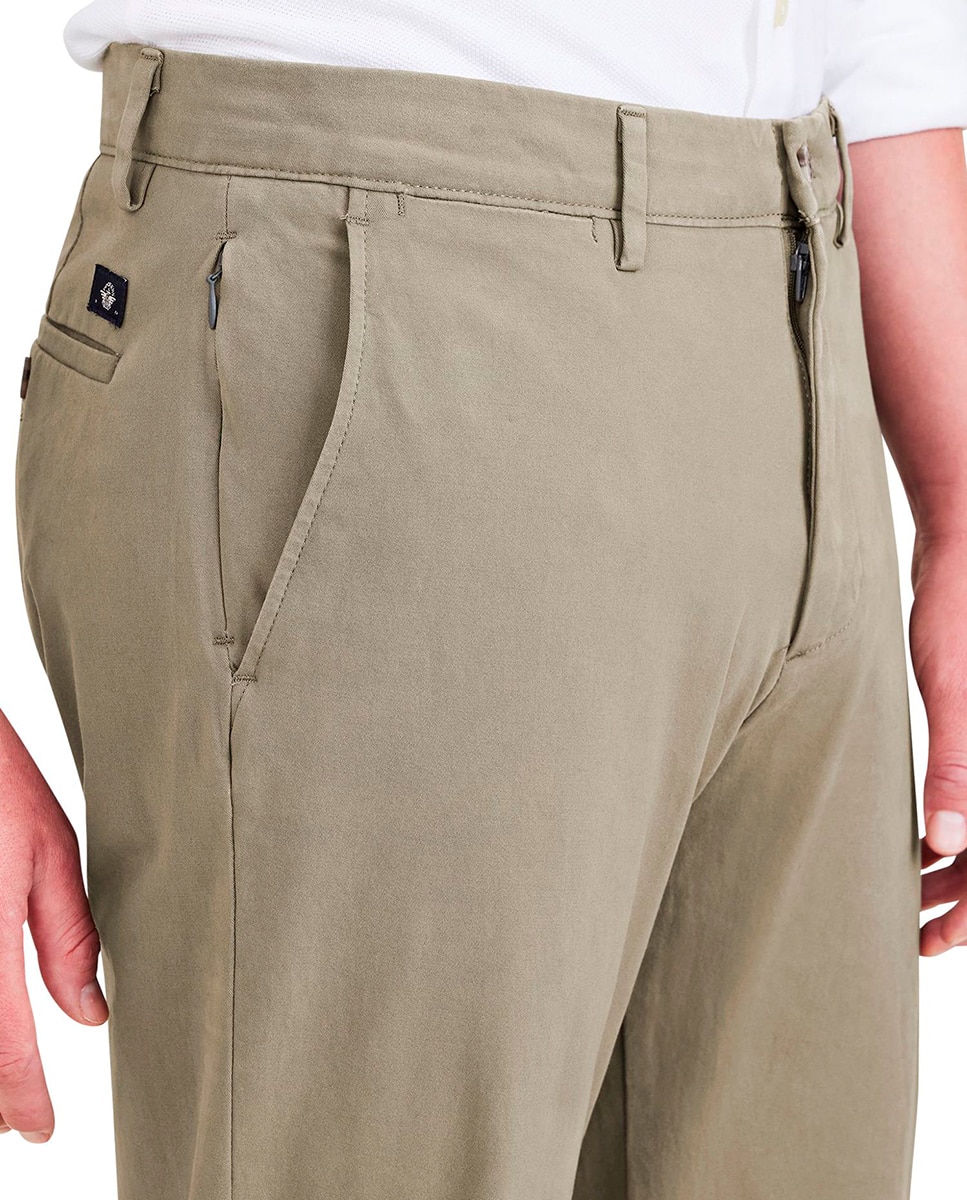Calças Chino 360 Slim Fit, Estilo Formal Verde-militar-5