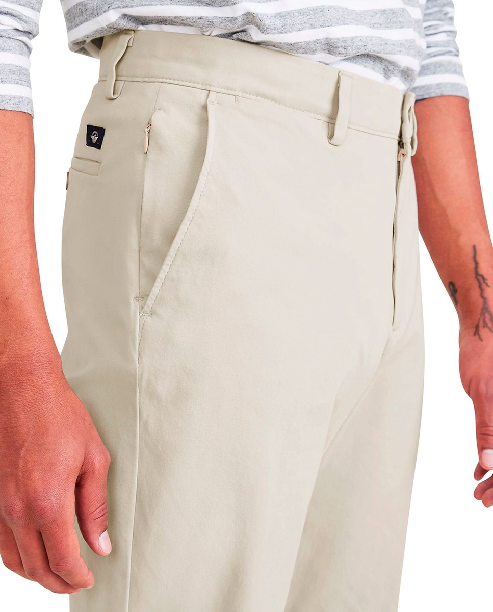 Calças Chino 360 Slim Fit, Estilo Formal Cru-5