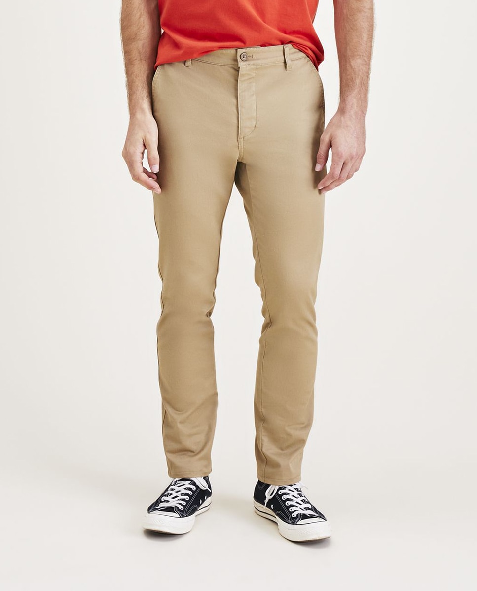 Calças Chino Skinny Caqui-2