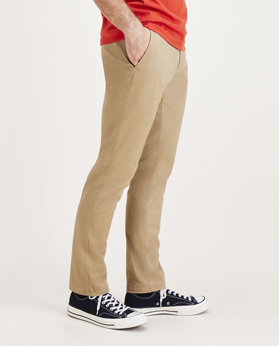 Calças Chino Skinny Caqui-4