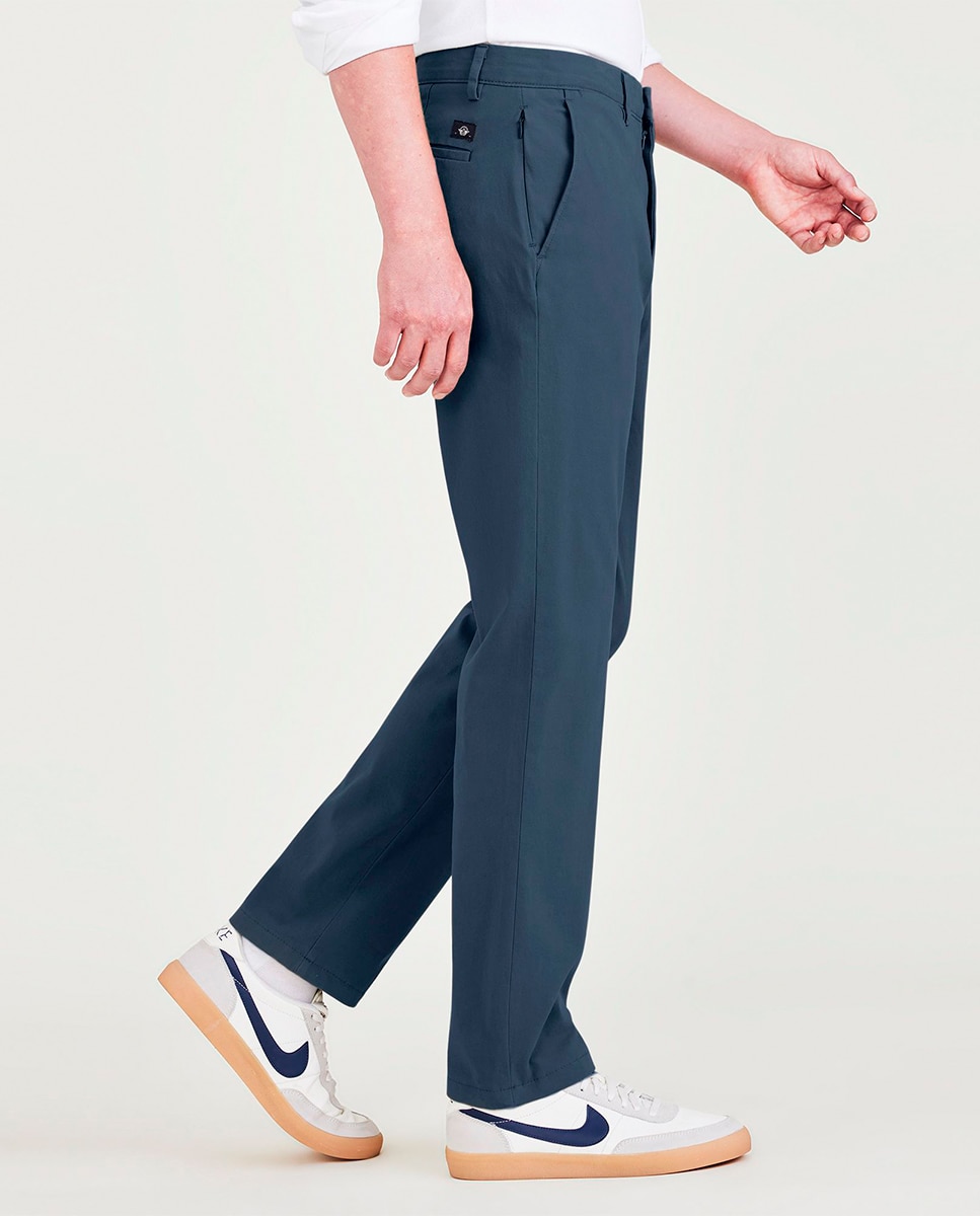 Calças Chino Clássicas de Corte Slim Azul-índigo-2