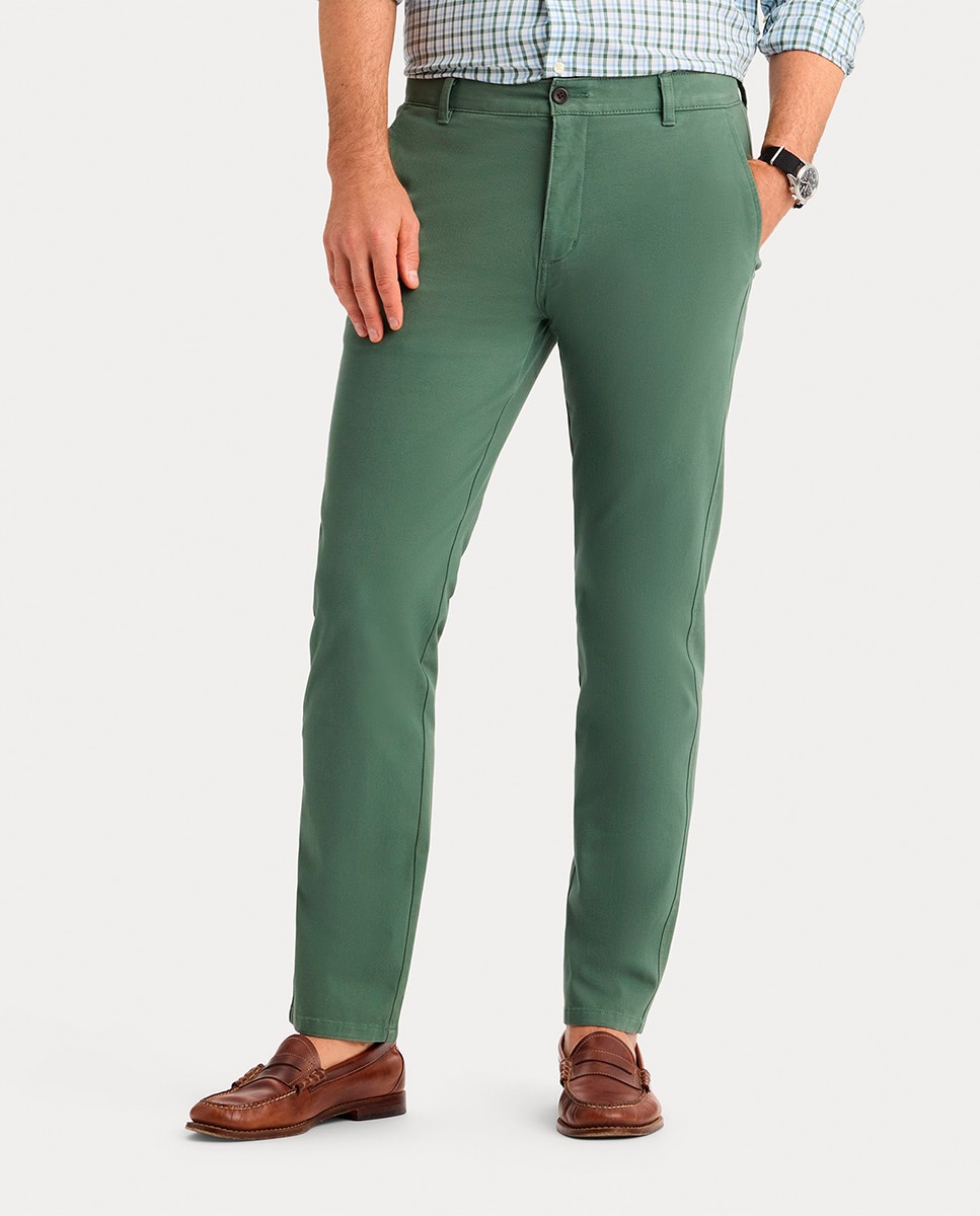 Imagem 0 de Calças Chino Casual de Corte Slim