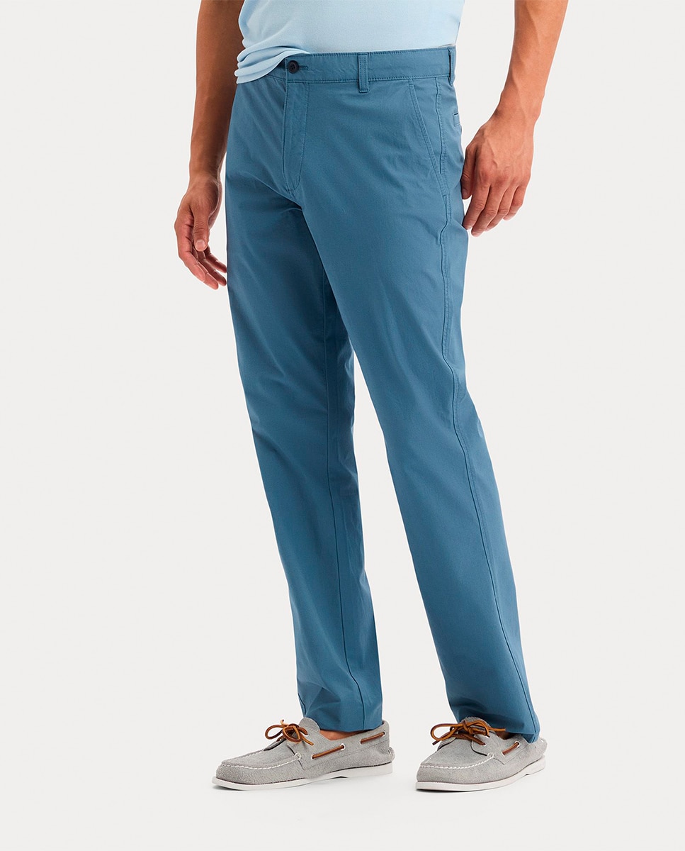 Calças Chino Casual de Corte Slim Verde-claro-2