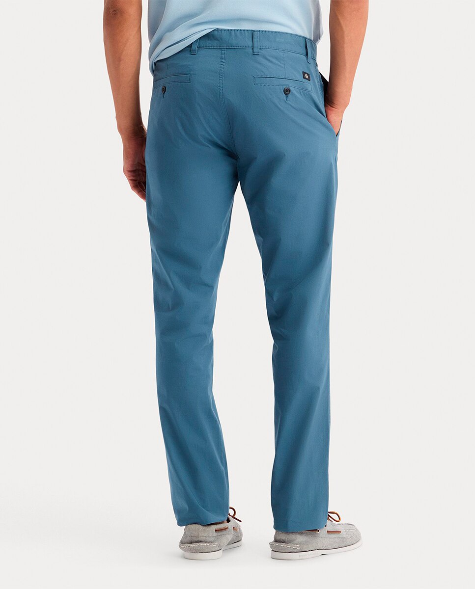 Calças Chino Casual de Corte Slim Verde-claro-3