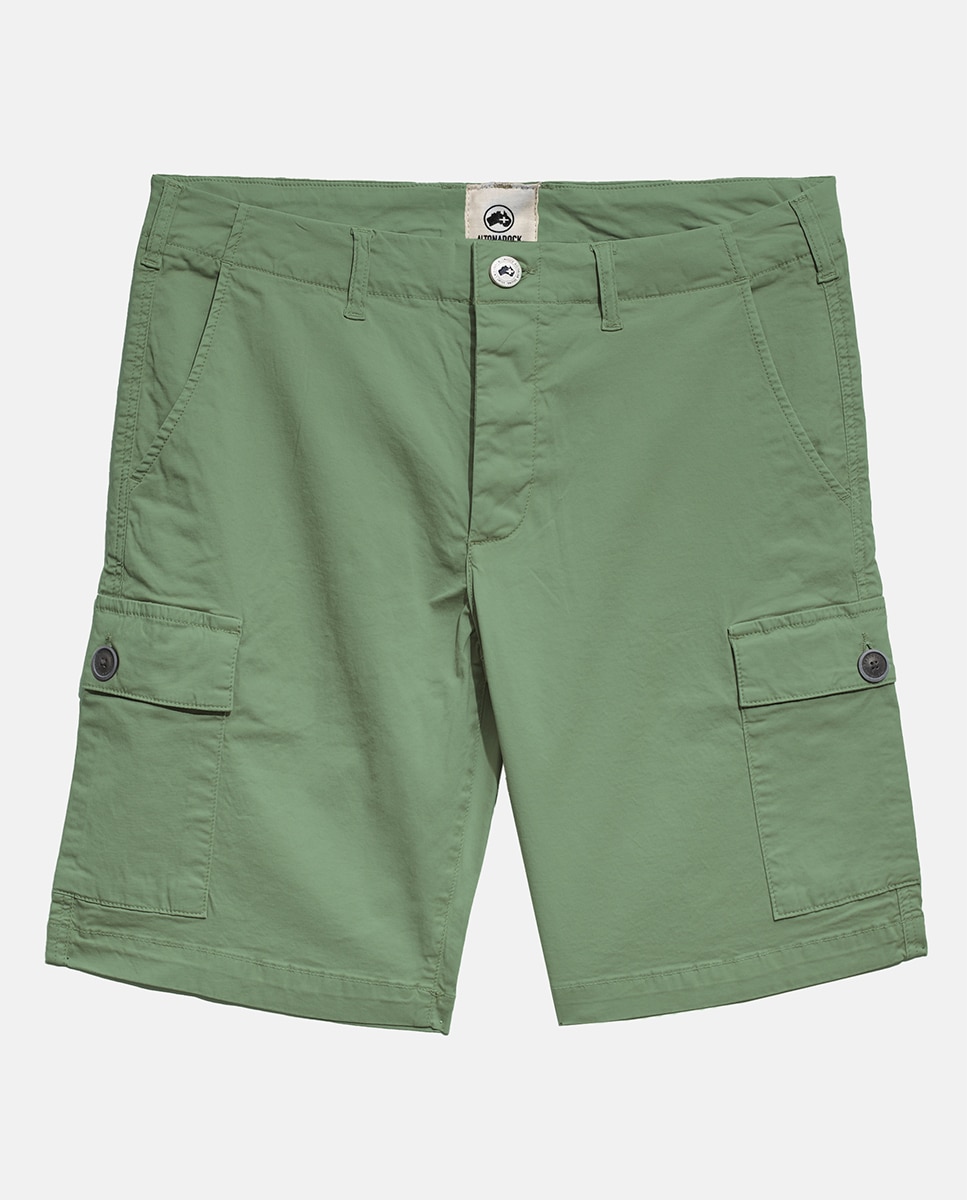 Calções Cargo com Bolsos Laterais Verde-5