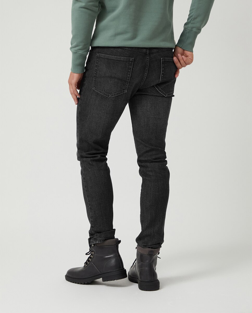 Jeans de Cinco Bolsos Preto-2