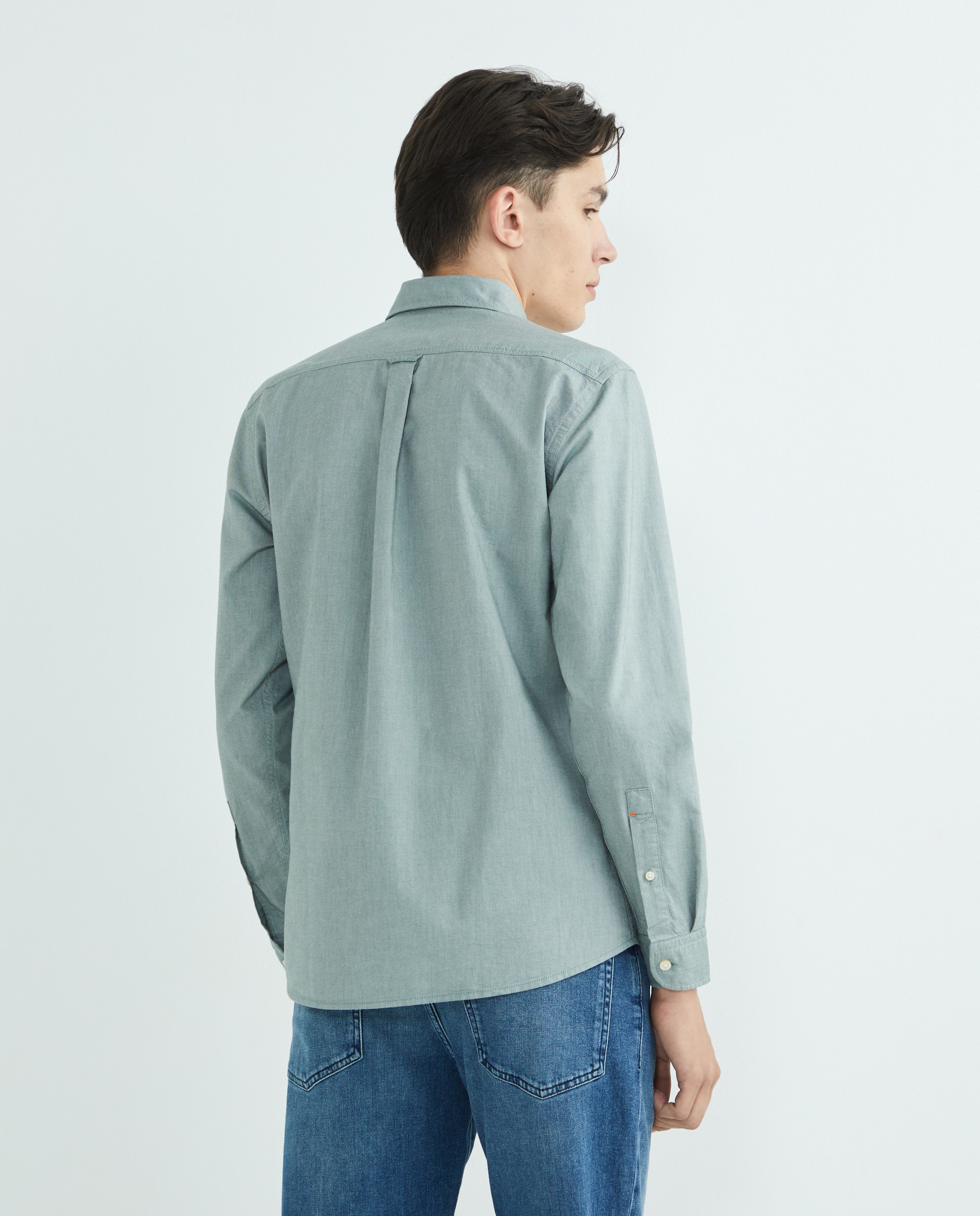 Camisa de Manga Comprida Verde-claro-3
