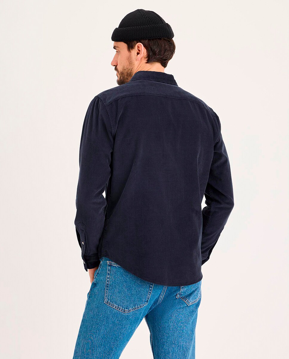 Camisa com Bolso Azul-marinho-2