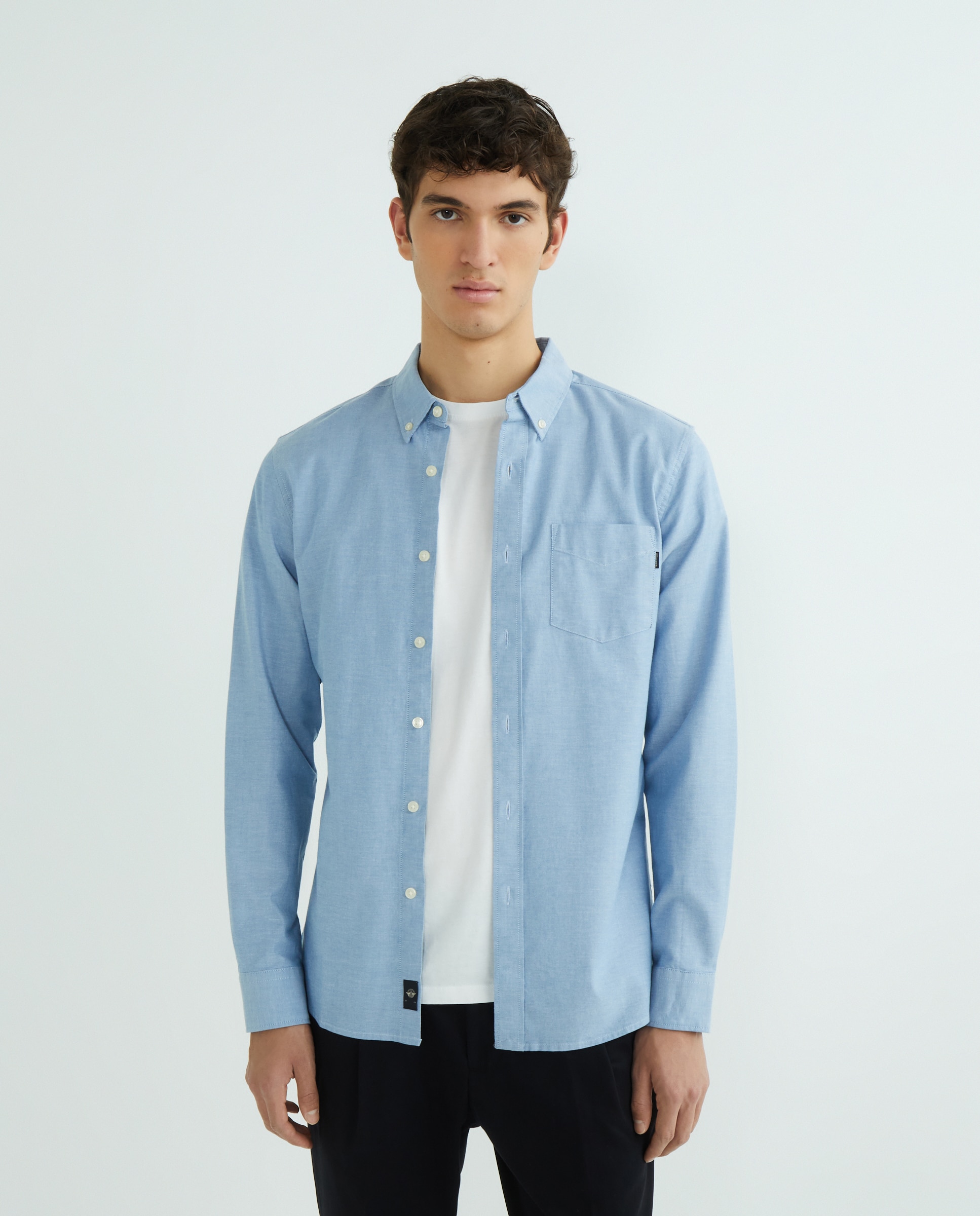 Camisa Slim Fit Oxford Azul-claro-2