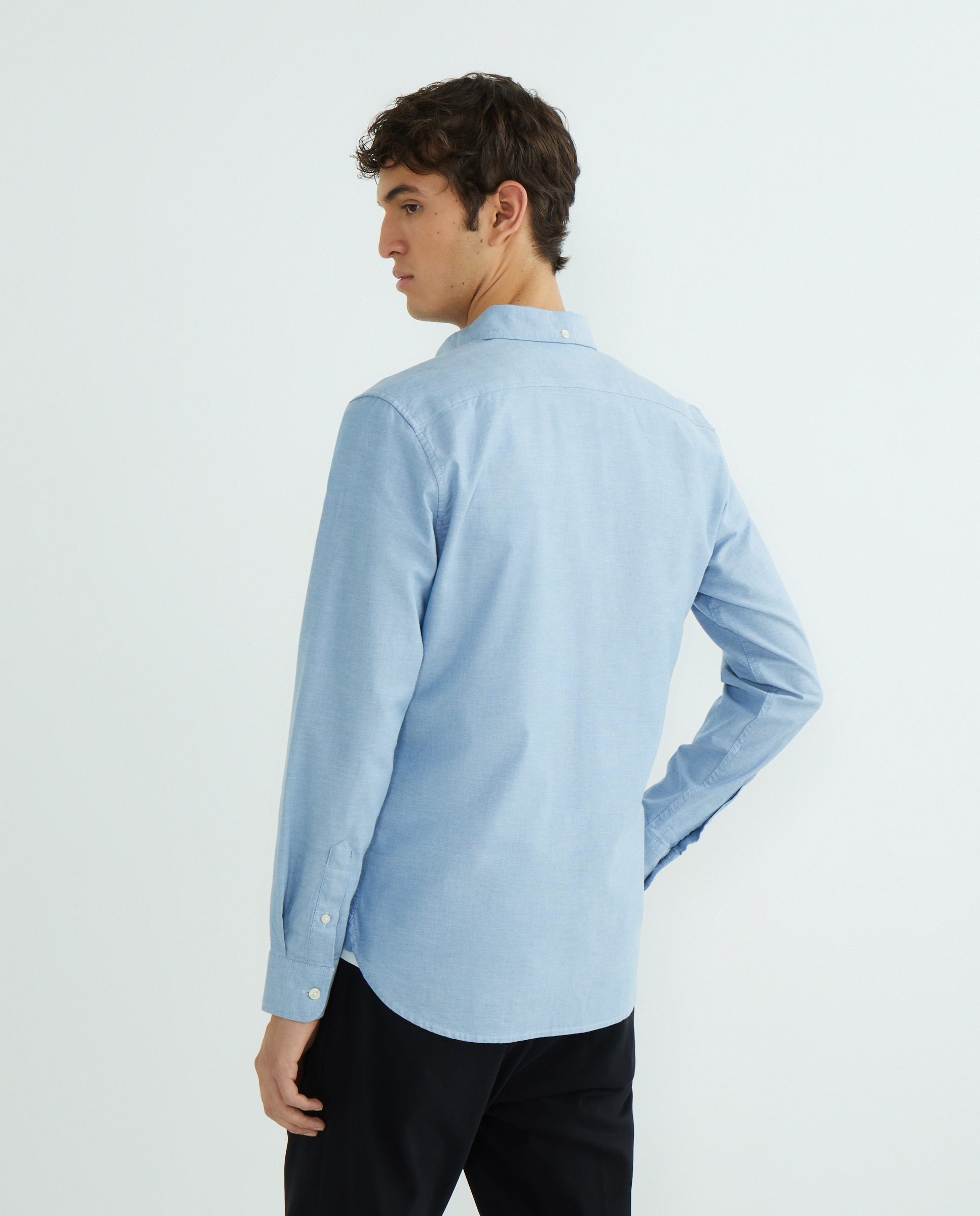 Camisa Slim Fit Oxford Azul-claro-3