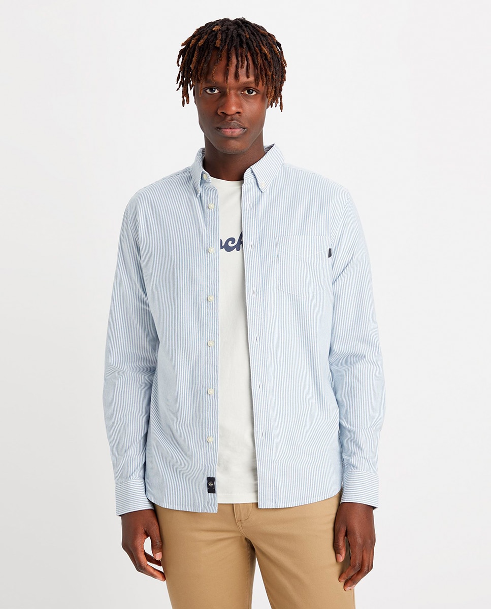 Camisa Oxford Elástica Azul-claro-1